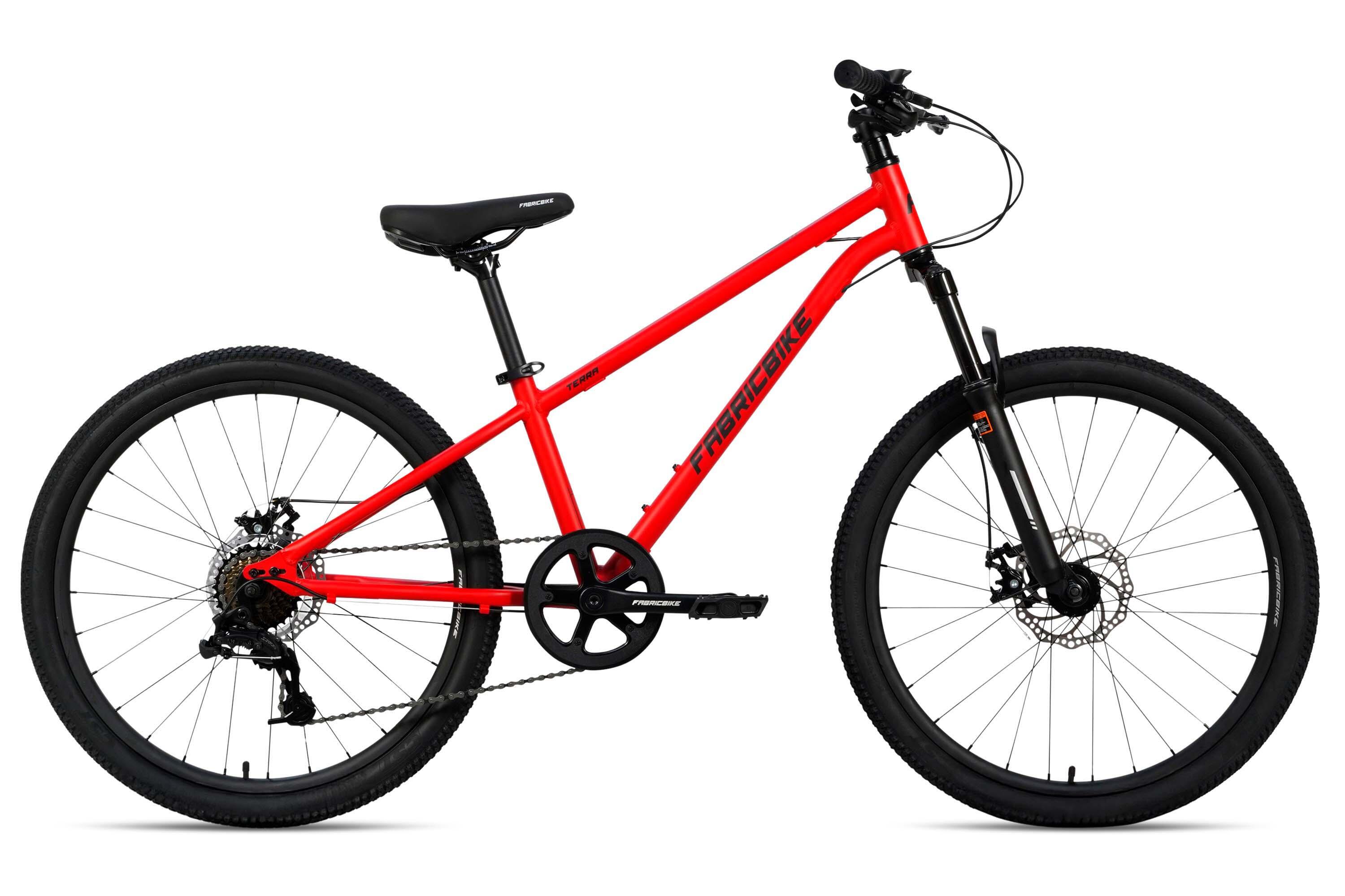 FABRICBIKE FABRICBIKE Terra - 24" children's mountain bike for ages 8-12, 7S. Matte Red