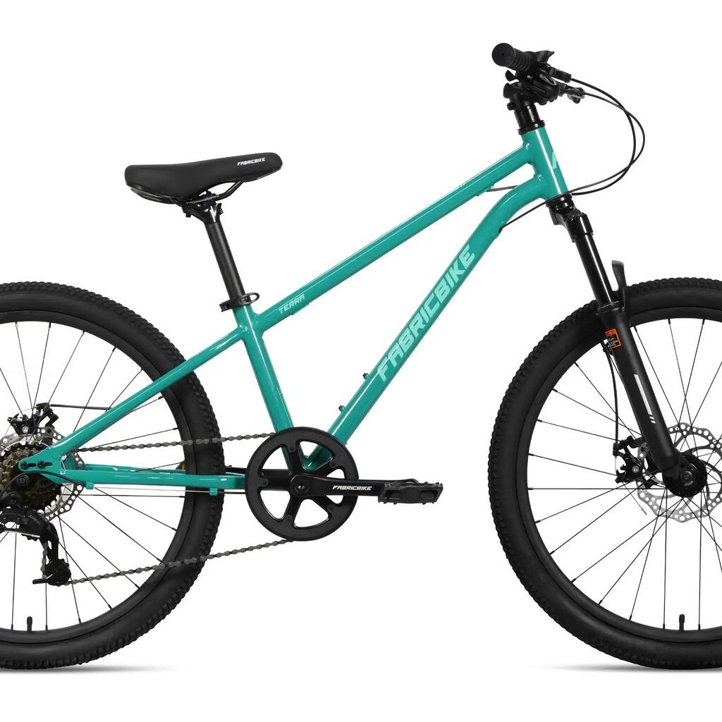 FABRICBIKE Terra - 24" children's mountain bike for ages 8-12, 7S. Teal Green