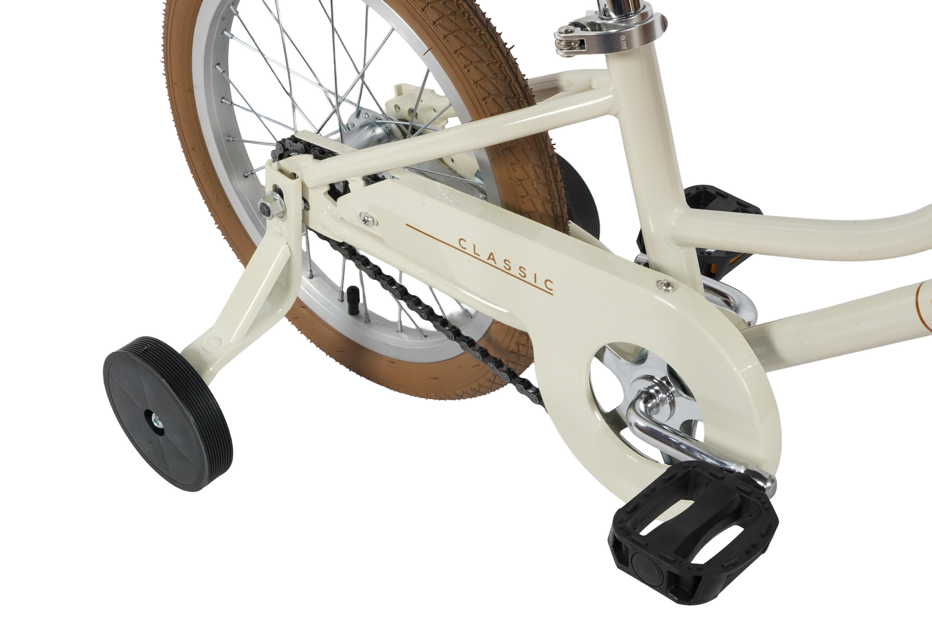 FABRICBIKE Kids Classic - Vélo à pédales 16" pour enfants, 3-7 ans. Beige 3/5