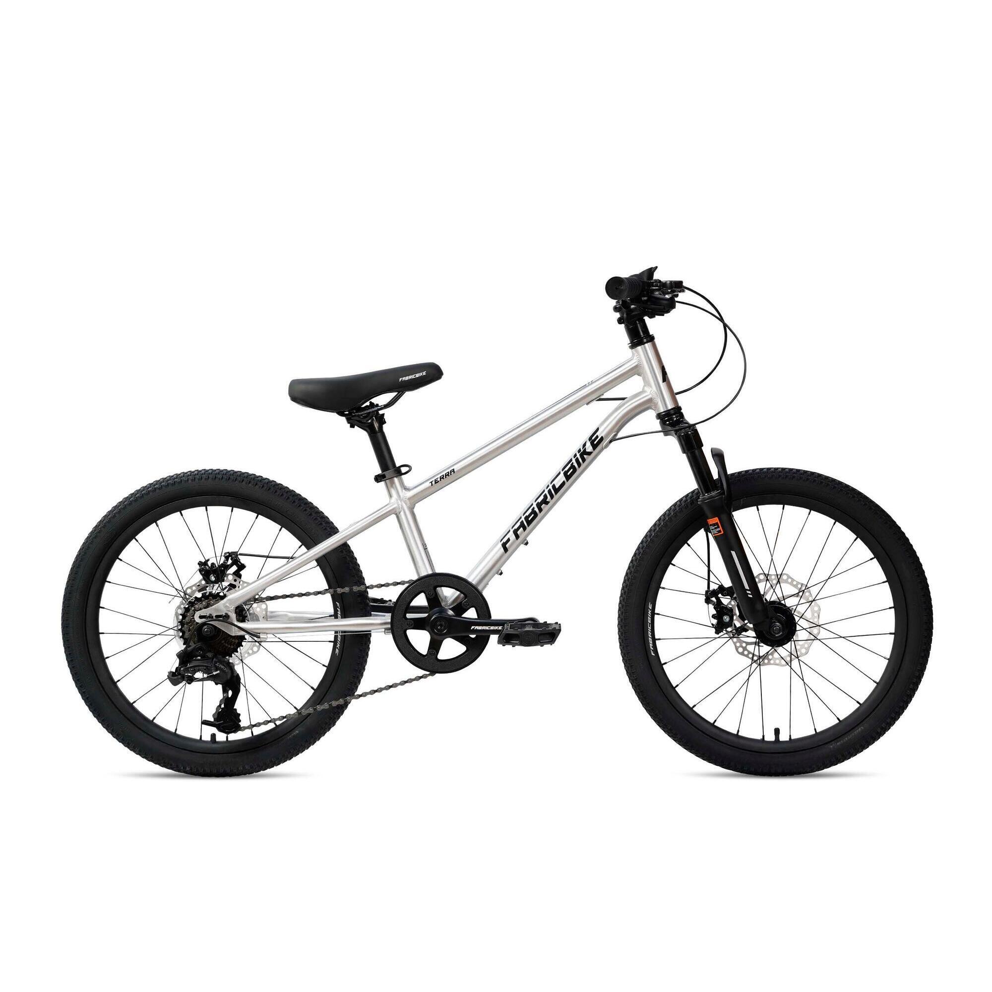 Fabricbike - Fabricbike Terra - Vtt 20'' Enfant 6-8 Ans, 7 Vitesses. Polished - Vélo Enfant - Gris -  5 À 6 Ans  - Decathlon