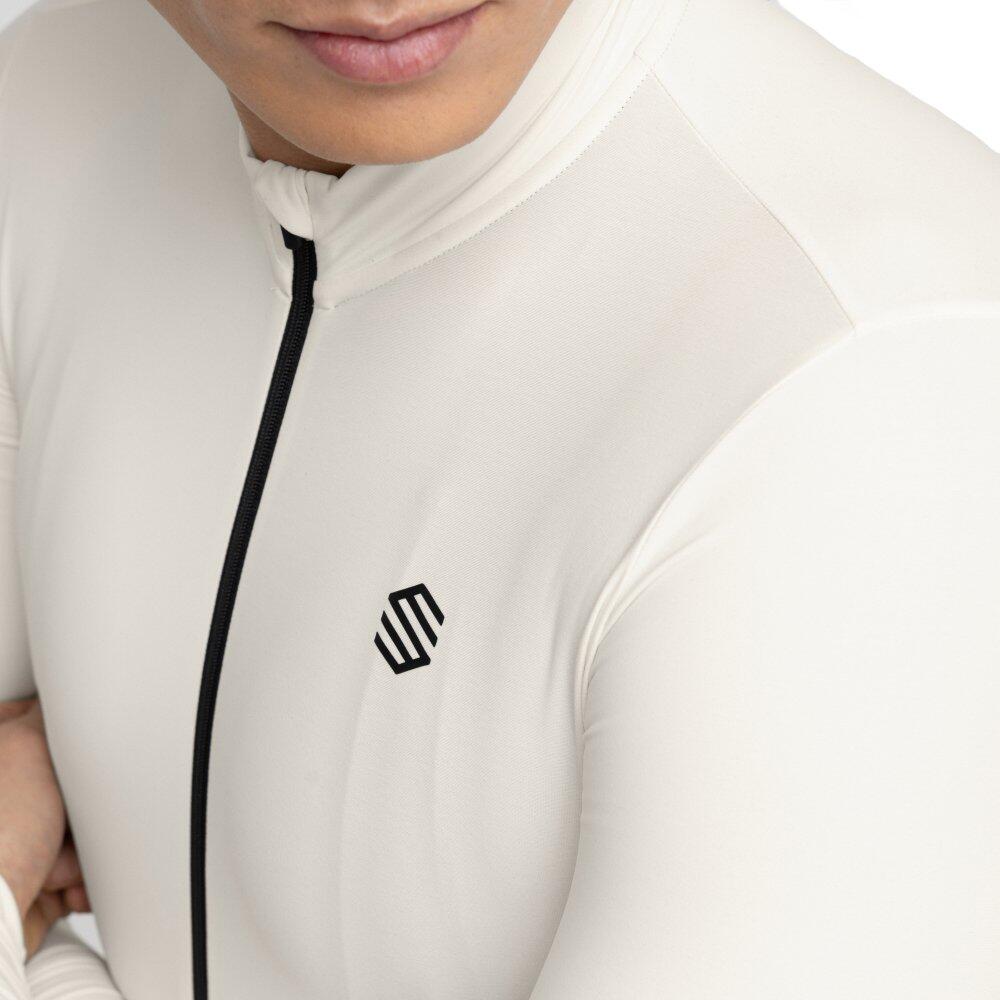 Herren Radsport thermo-langarmradtrikot für M7 Egret Weiß 5/8