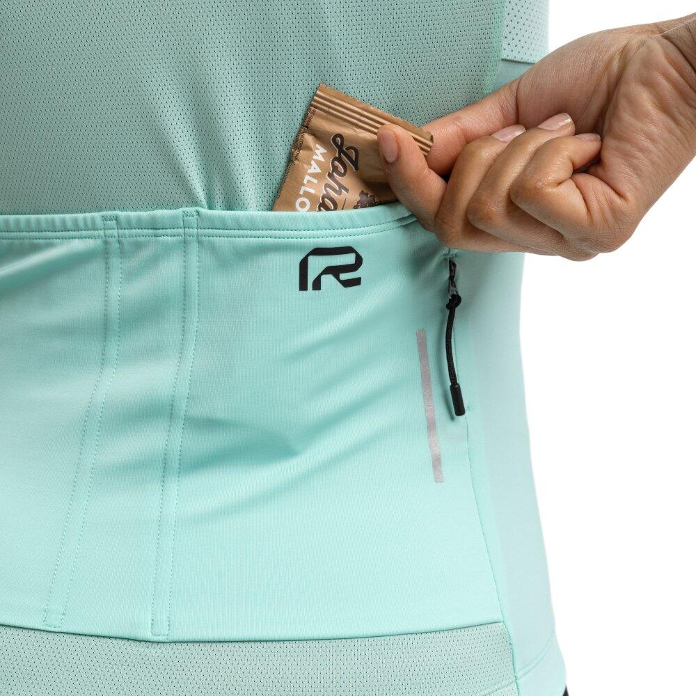 Maillot vélo manches courtes en tissu recyclé femme Cyclisme M6R Fresh Turquoi 5/7