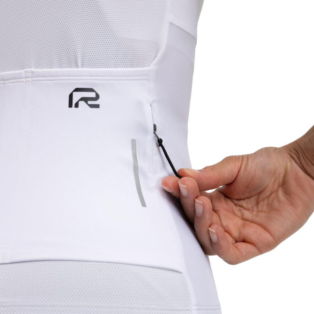 Women Cycling 's short sleeve jersey in recycled fabrics M6R Pure White 5/7