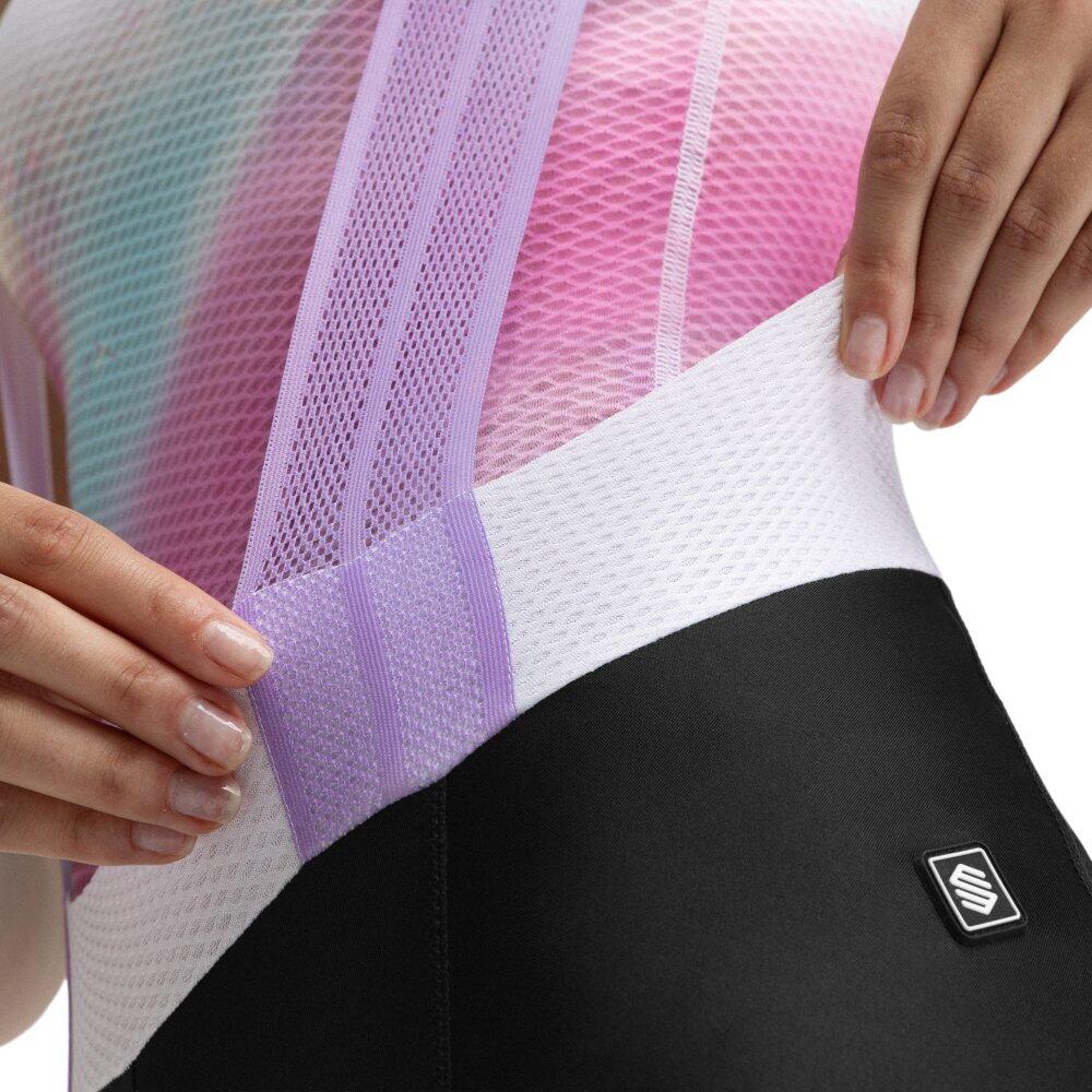 Damen Radsport kurze fahrradträgerhose für BX Dauw Schwarz 5/8