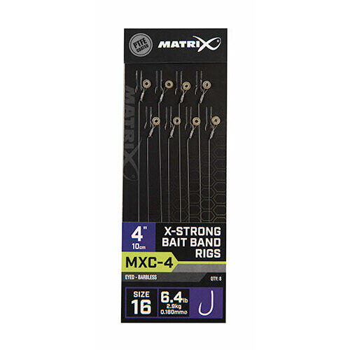 Barbless Vorfach Matrix MXC-4 X-strong Bait Band 10cm x8 2/7