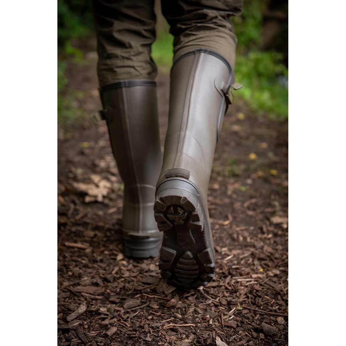 Neopreen Laarzen Savage Island Arran Korte Neopreen Rubberlaarzen - Geïsoleerd, Waterdicht, Antislip Voor Regen En Modder (Zwart/Groen) Laarzen Met Handgreep