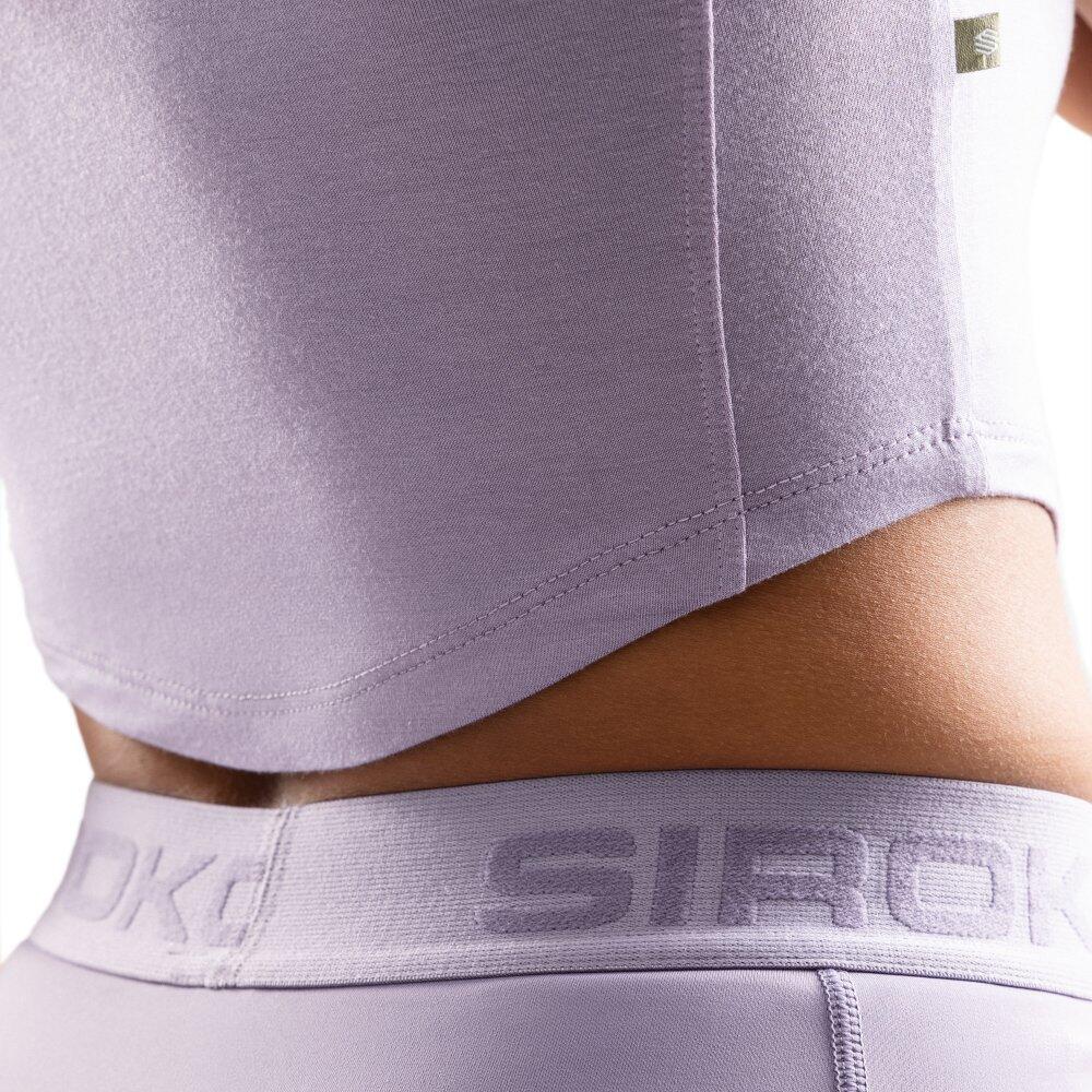 Damen Fitness kurzärmeliges trainings-croptop Harmony Lila 5/7