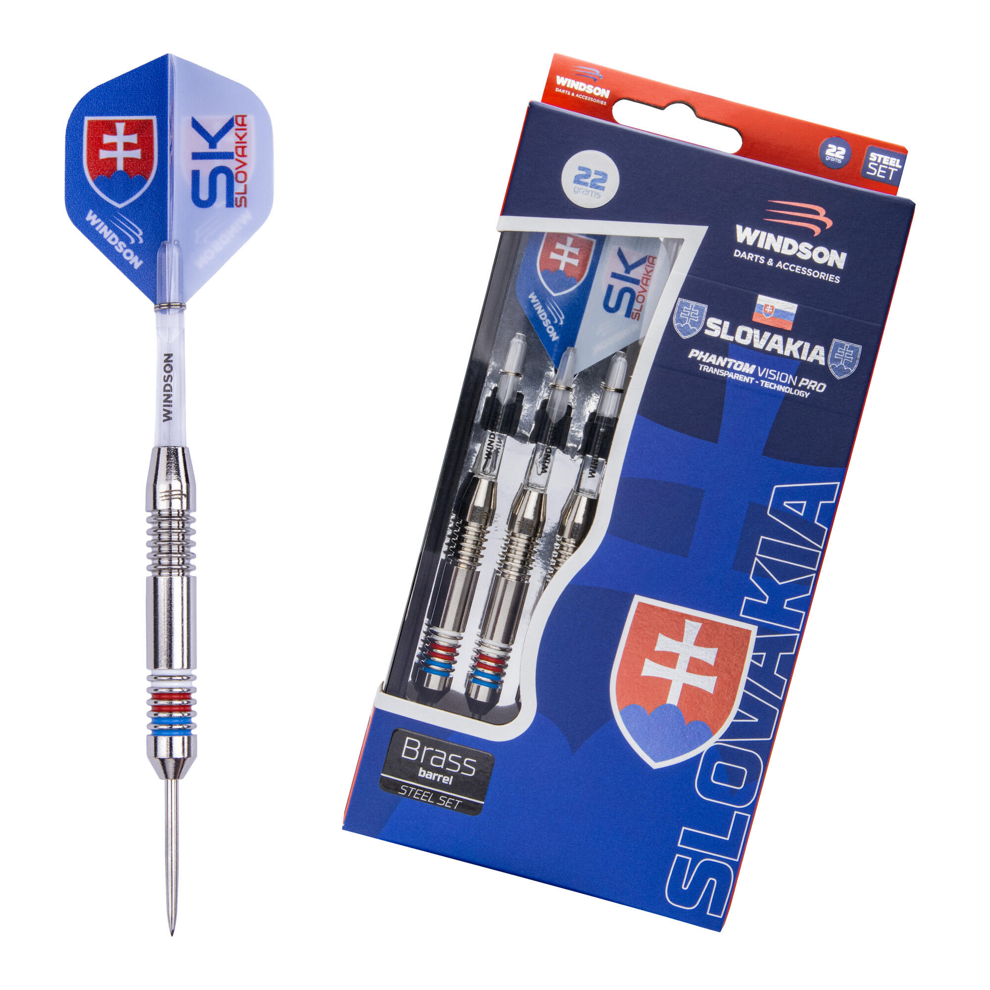 WINDSON Set šipek SLOVAKIA 22g Brass - Steel