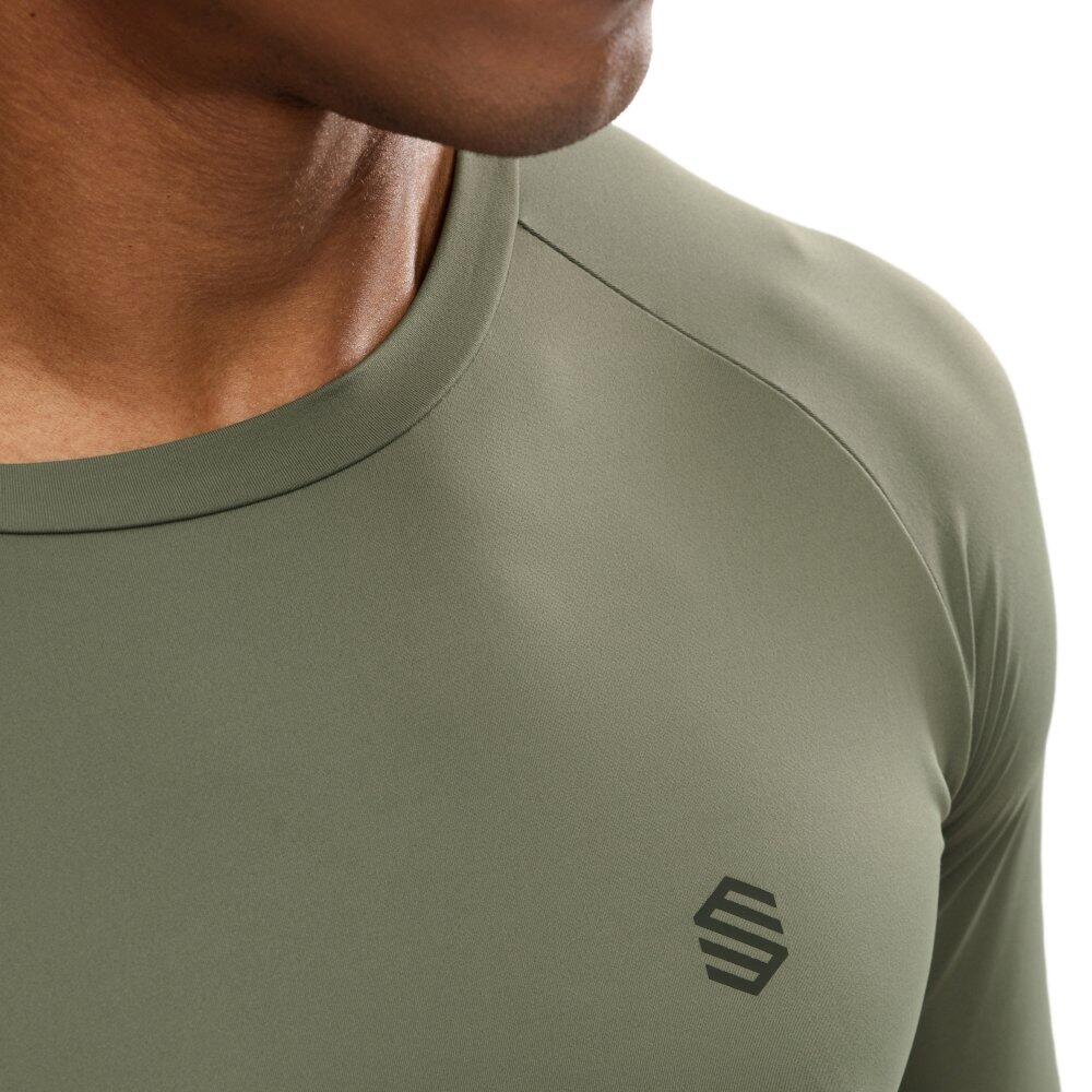 T-shirt fitness manches longues homme Wild Vert 5/7