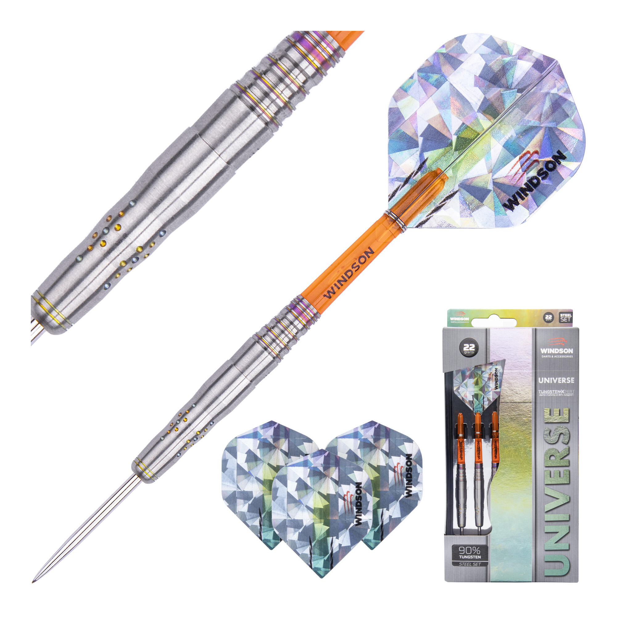 Juego de dardos UNIVERSE 22g Tungsteno - Steel Tip 2/5
