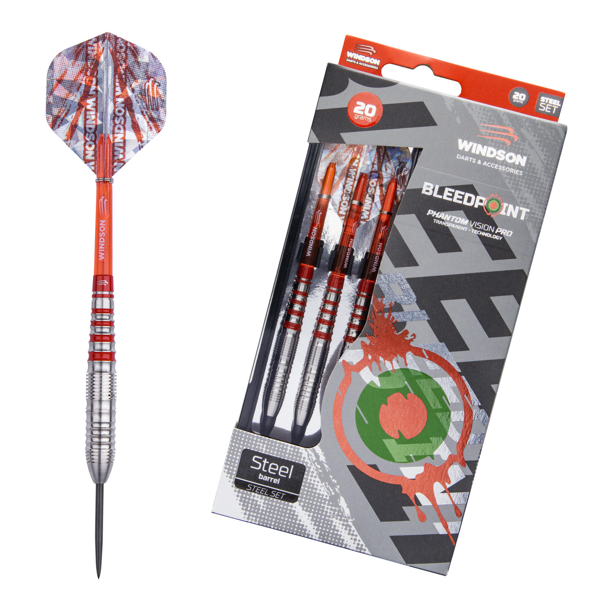 WINDSON Set šipek BLEEDPOINT 20g Steel - Steel