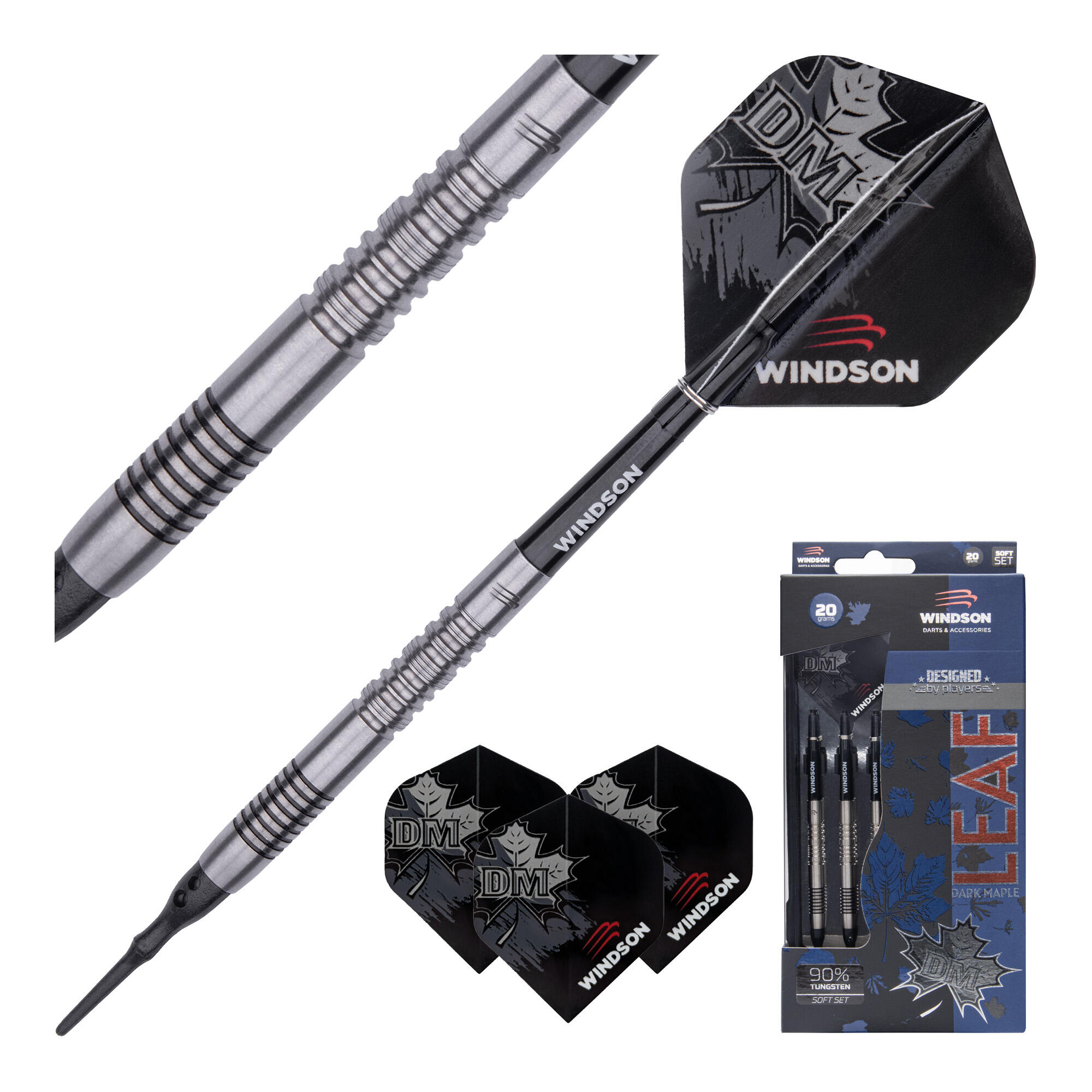 Set dartpijlen DARK MAPLE LEAF 20g Tungsten - Soft 2/5