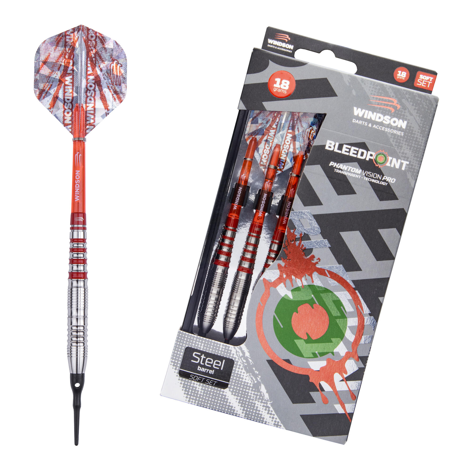 WINDSON Set šipek BLEEDPOINT 18g Steel - Soft