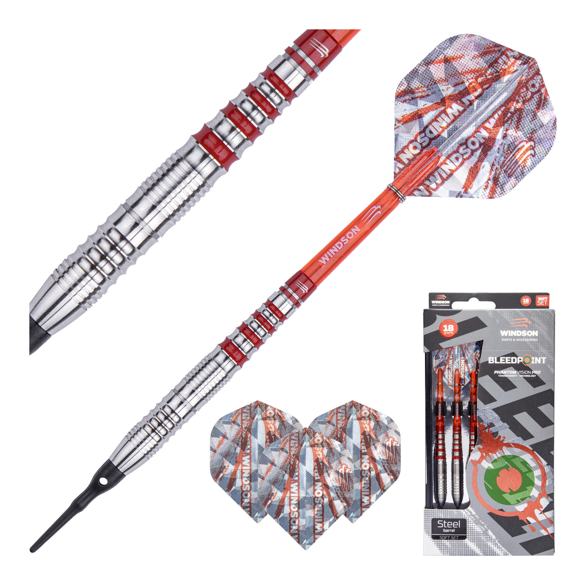 Set dartpijlen BLEEDPOINT 18g Steel - Soft 2/5