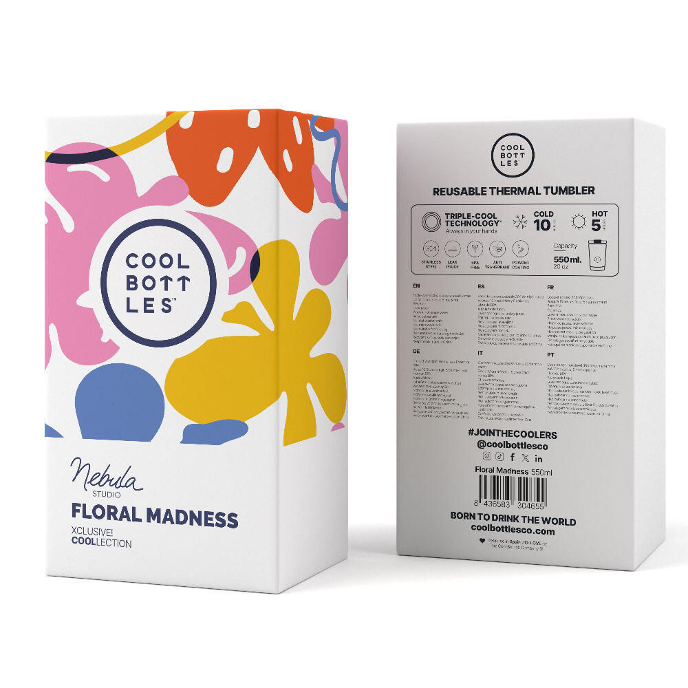 Vaso Térmico acero Inox. Envío gratis. Floral Madness de Nébula Studio 550 ml. 6/6
