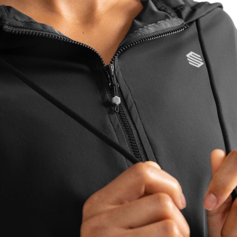 Veste courte ultralégère coupe-vent fitness femme Pando Noir 5/7