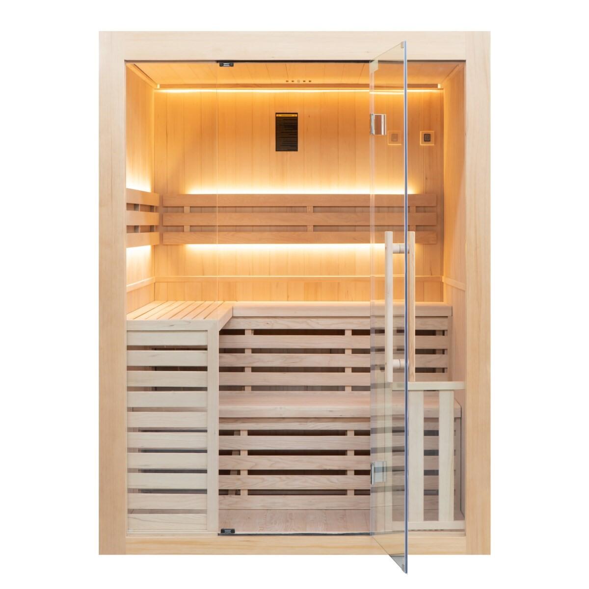Sauna finlandesa interior Sense 4 plazas panorámica Harvia 4,5kW 2/9