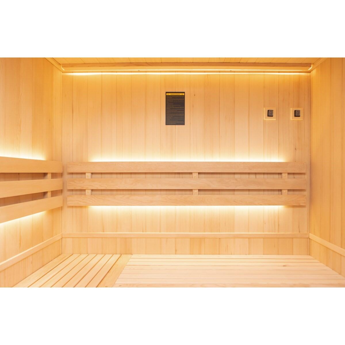 Sauna finlandesa interior Sense 4 plazas panorámica Harvia 4,5kW 7/9