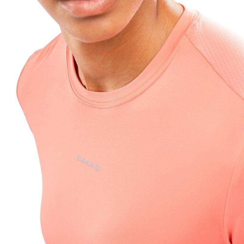 Dámské běžecké triko s krátkým rukávem Singapore Coral Pink
