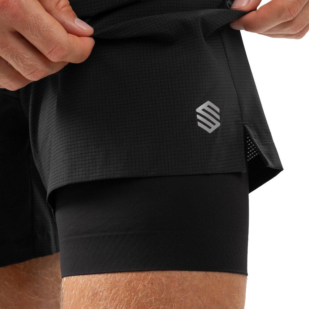 Men Fitness 's 2-in-1 running shorts Admix Black Black 5/7