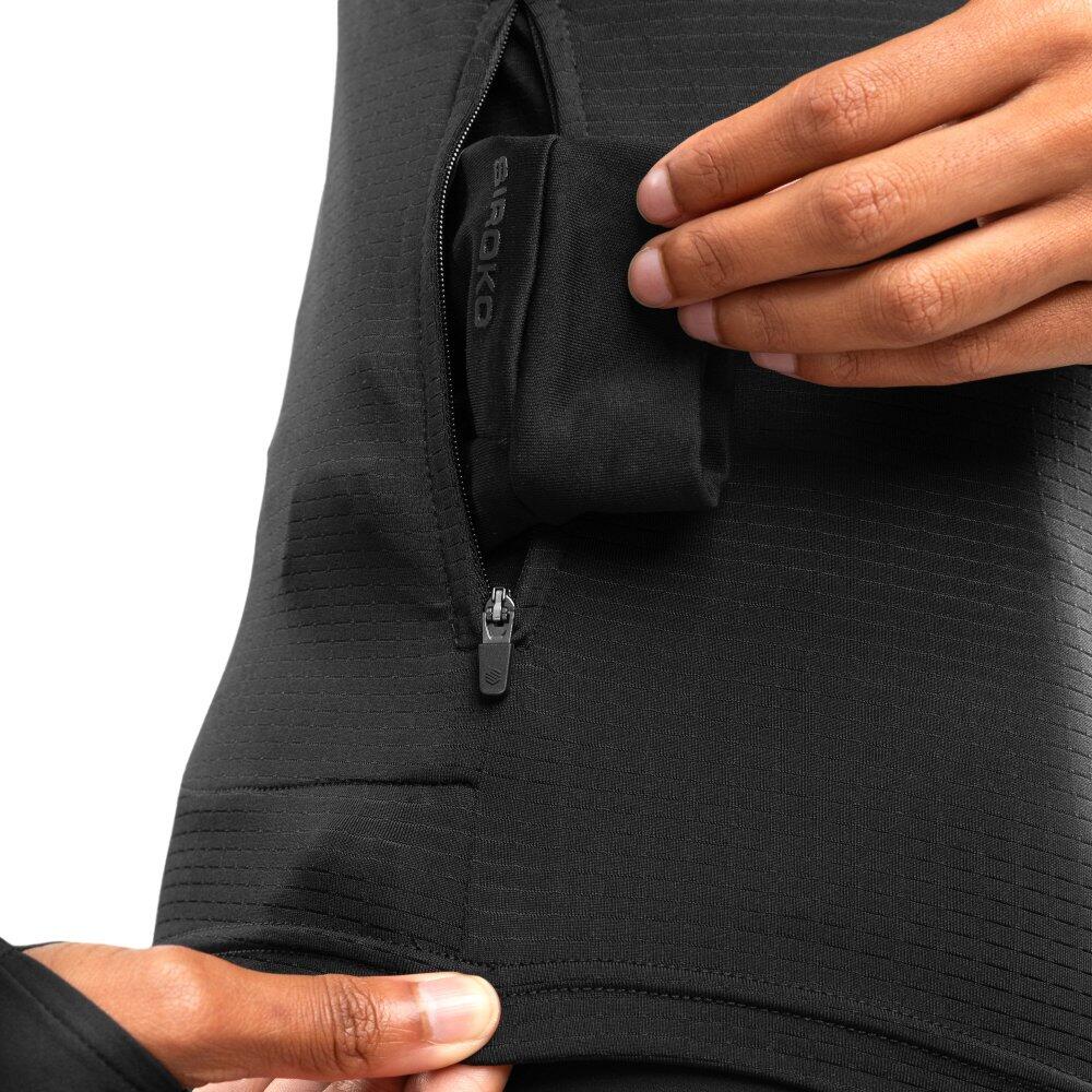 Damen Fitness -sweatshirt halblanger reißverschluss Center Black Schwarz 5/7