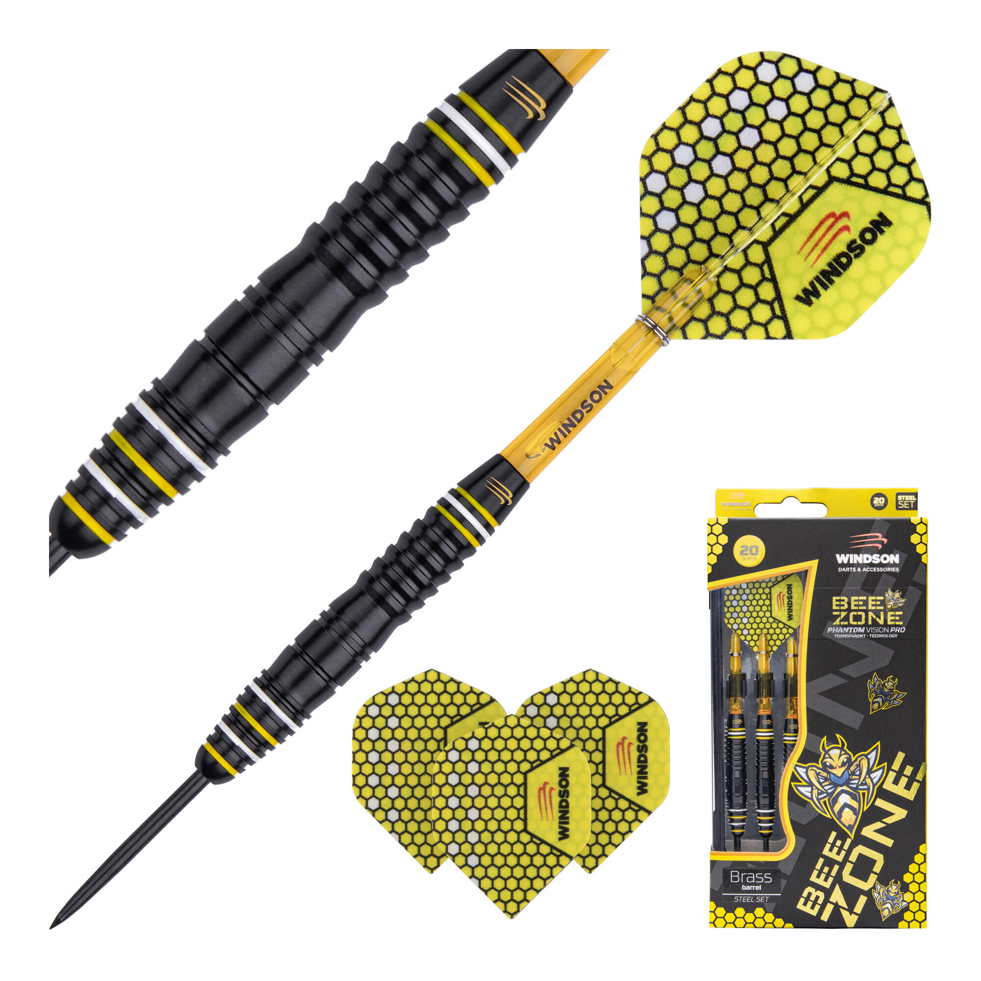 Juego de dardos BEE ZONE 20g Latón - Steel Tip 2/5
