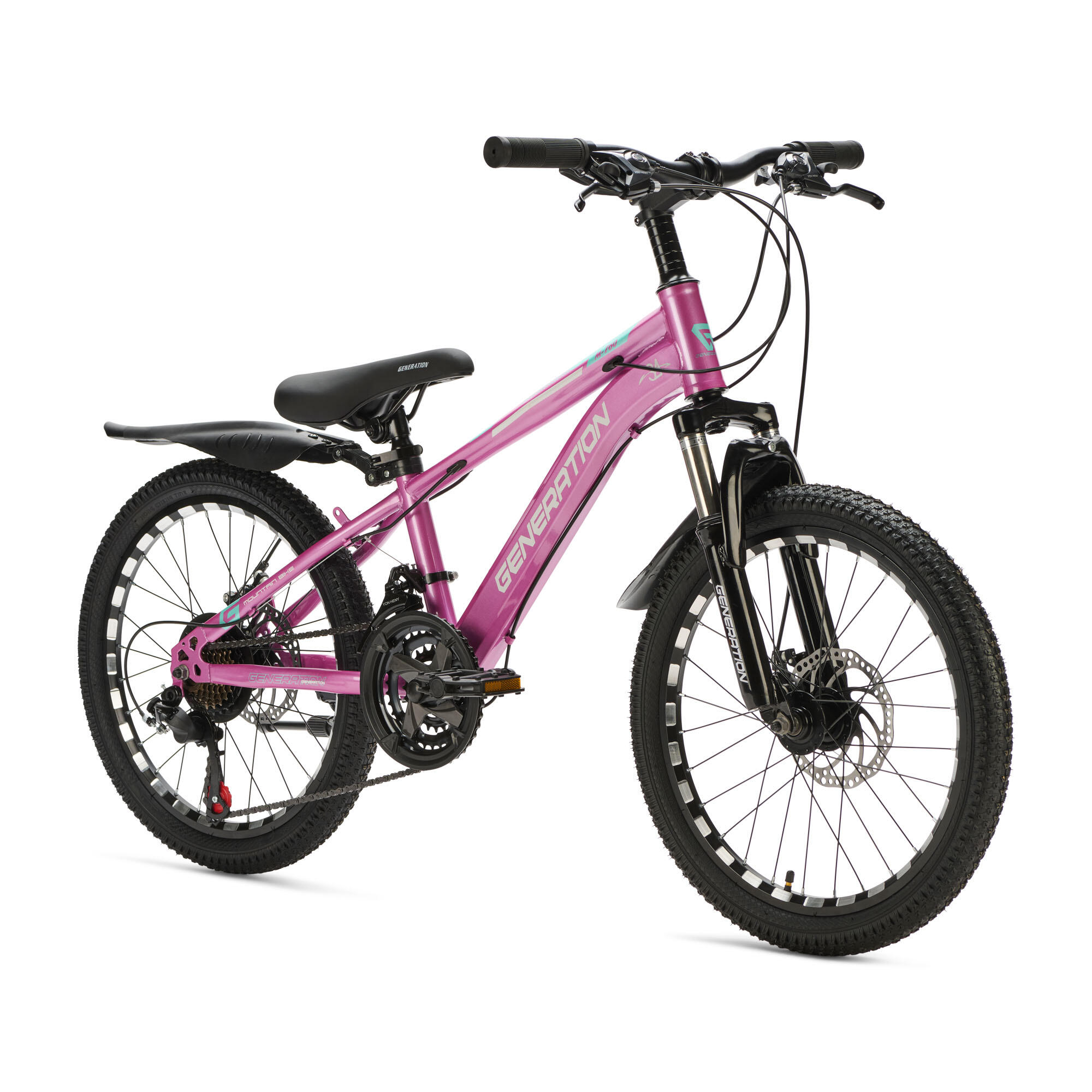 Generation M-760 20 pollici – Mountain bike rosa con parafanghi 3/4