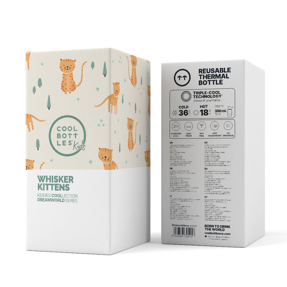 Botella Térmica para niños Cool Bottles. Con envío gratis. Whisker Kittens 350ml 4/4