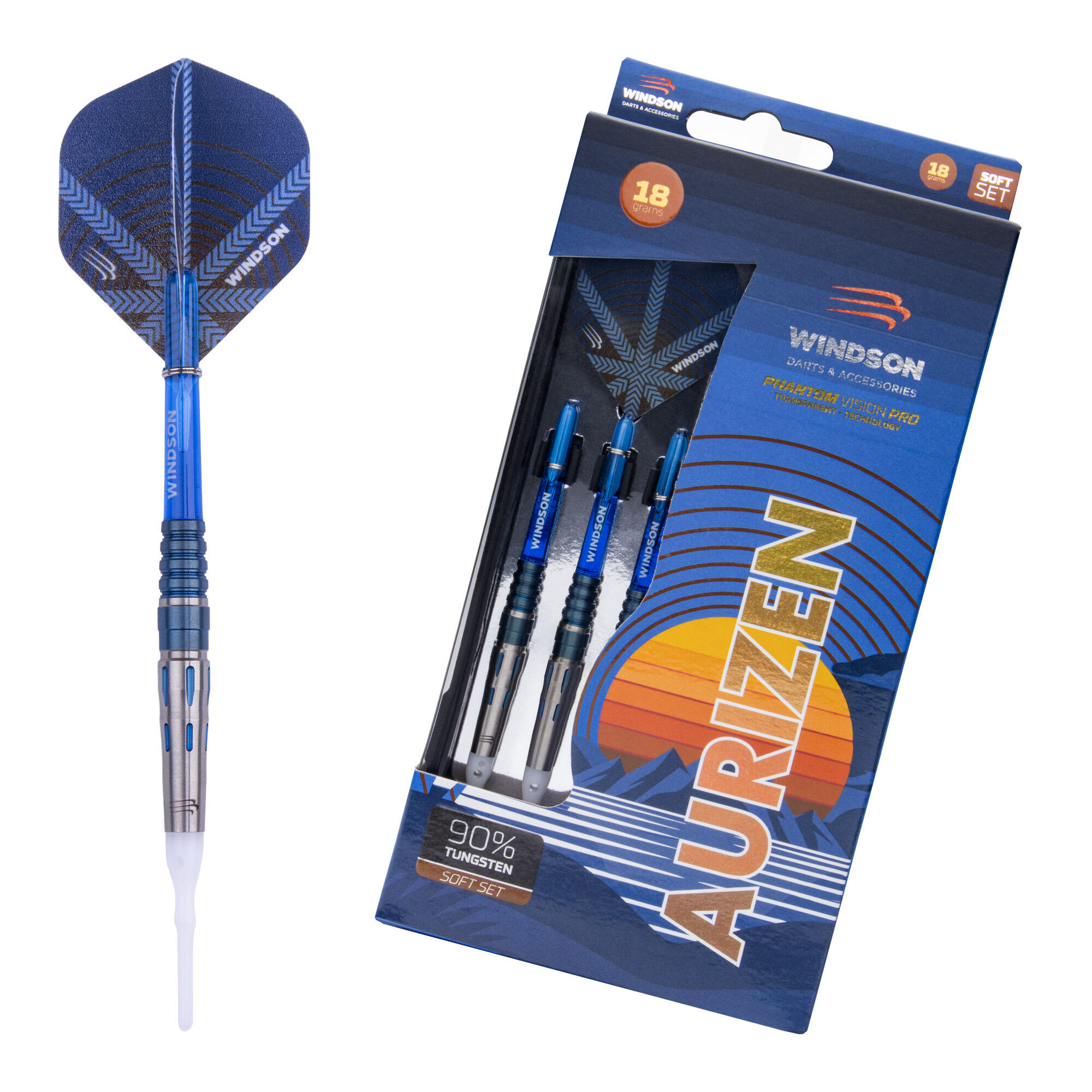 WINDSON Set šipek AURIZEN 18g Tungsten - Soft