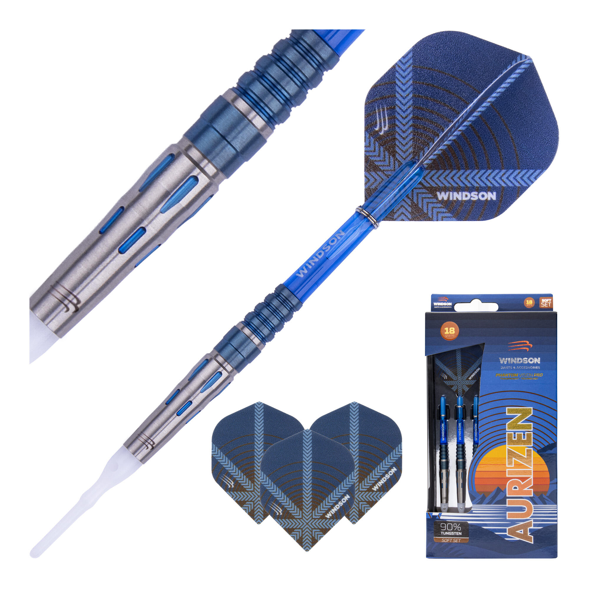 Juego de dardos AURIZEN 18g Tungsteno - Soft Tip 2/5