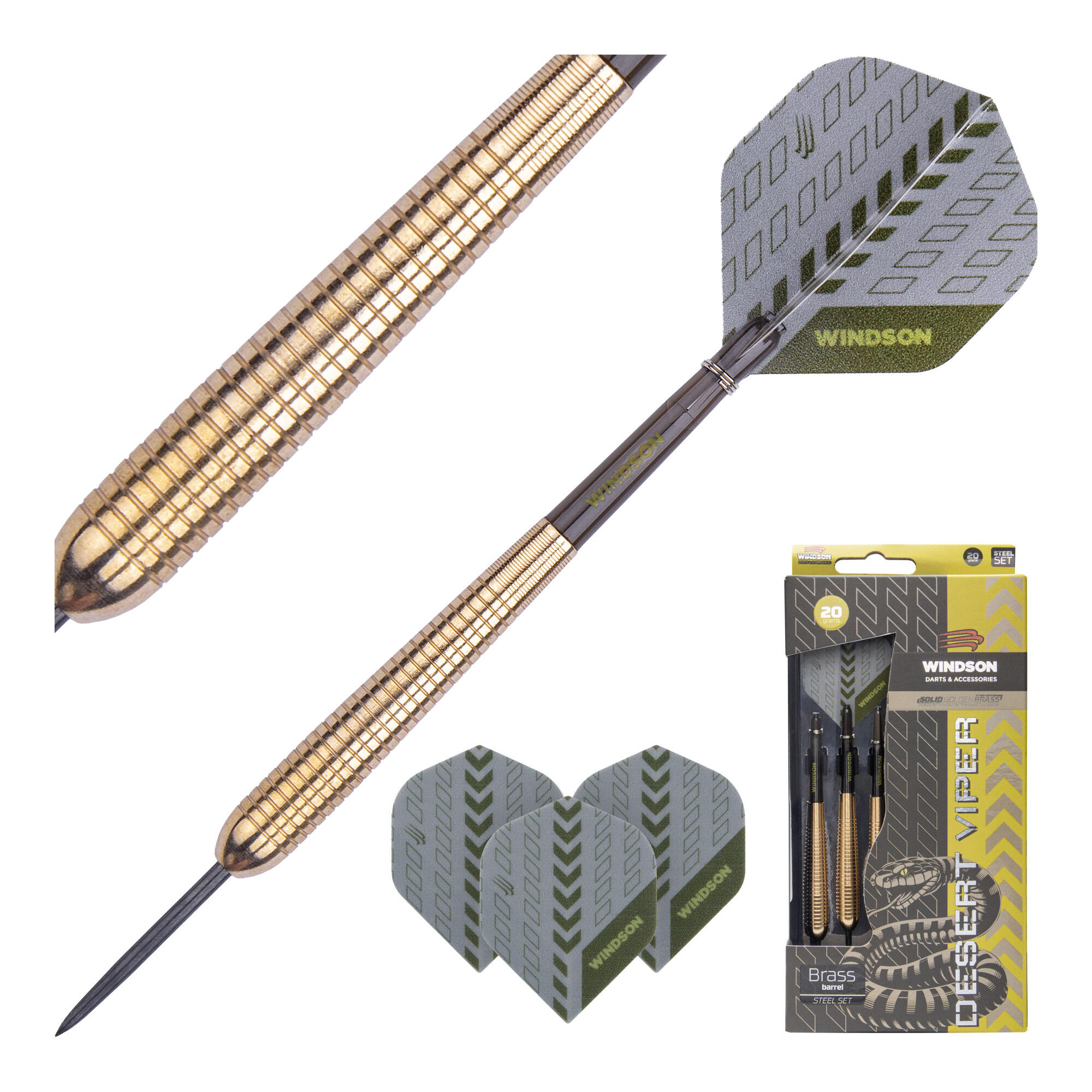 Juego de dardos DESERT VIPER 20g Latón - Steel Tip 2/5