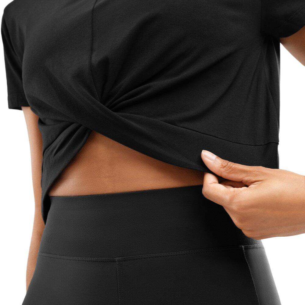 T-shirt sport à nœud torsadé femme Fitness Space Black Noir 5/6