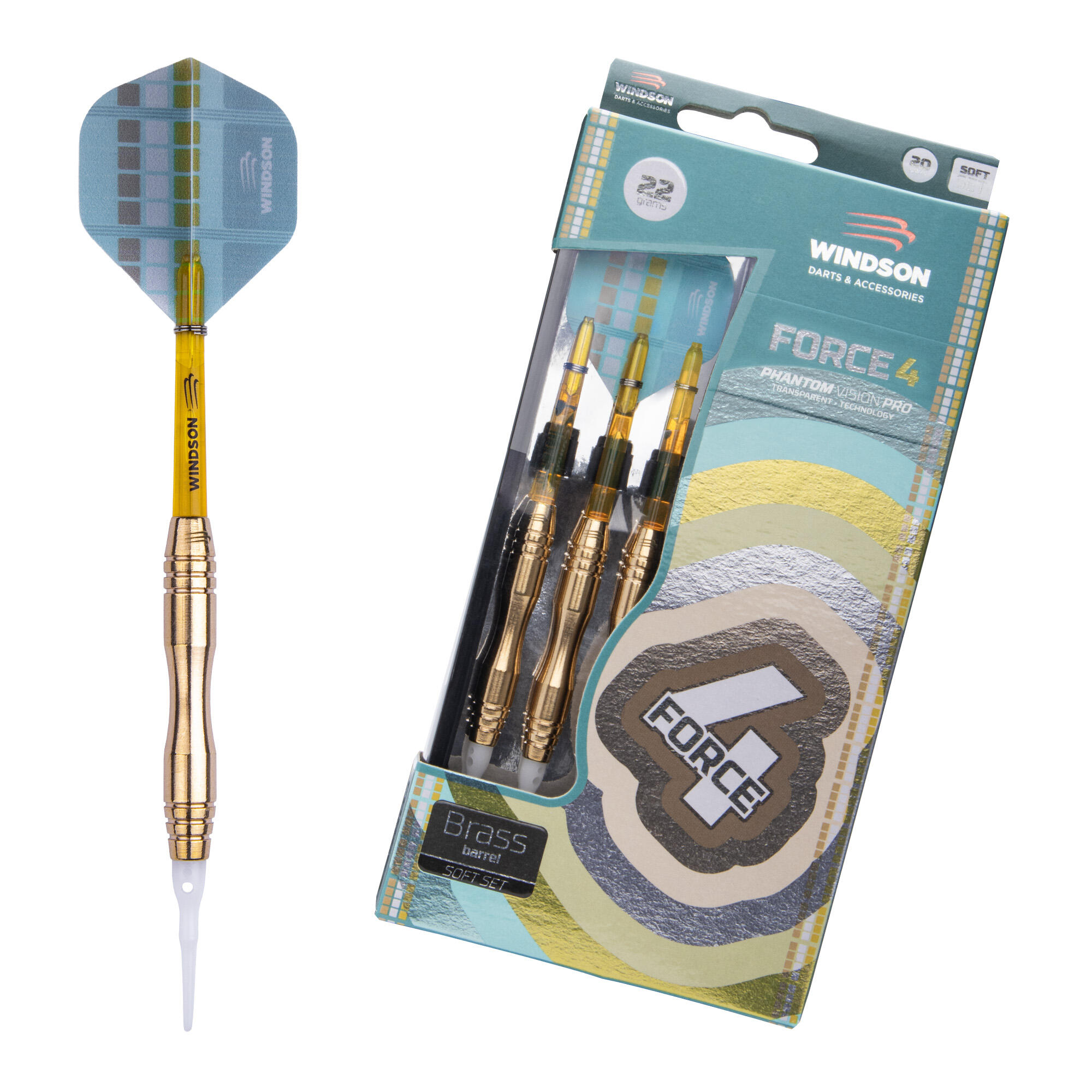 WINDSON Set šipek FORCE 4 20g Brass - Soft