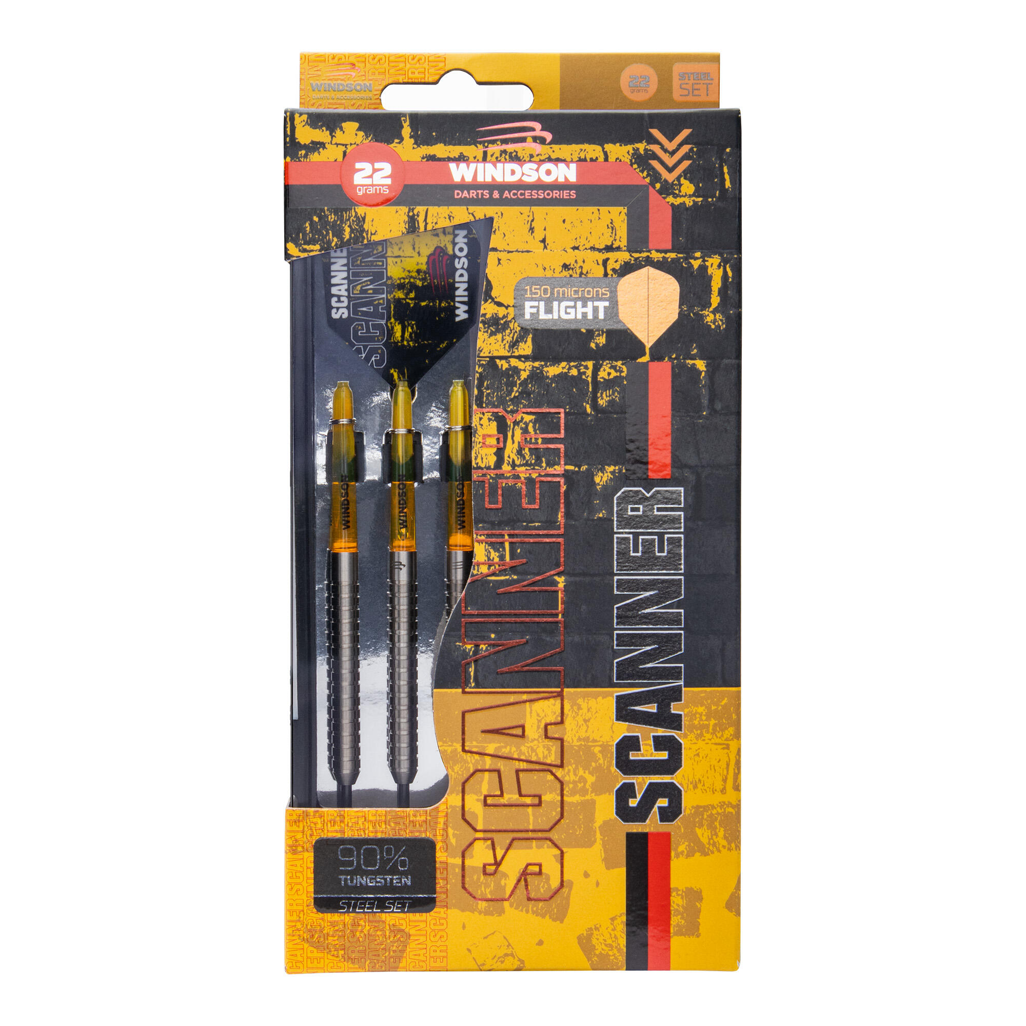 Dart-Set SCANNER YELLOW 22g Tungsten – Steel 3/5