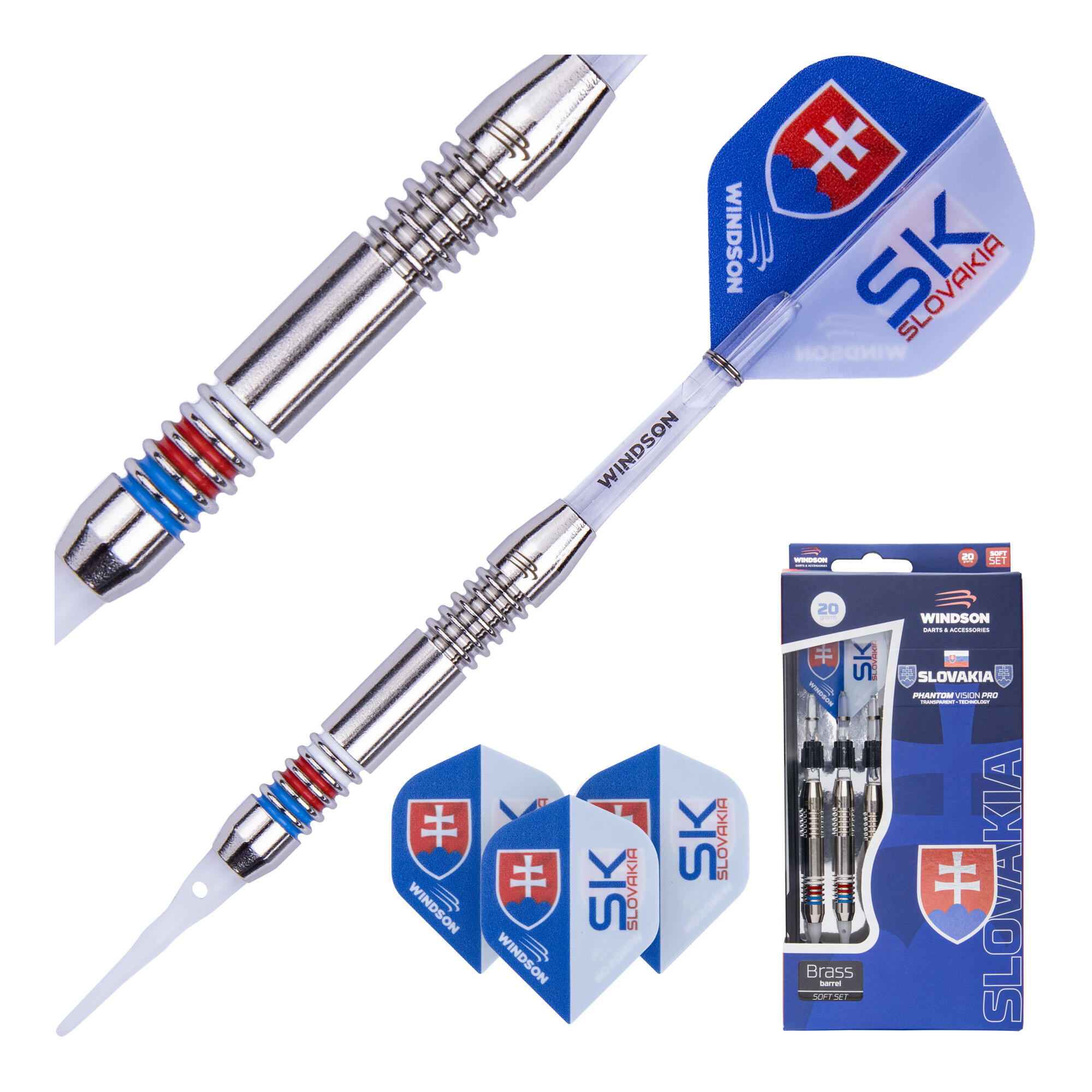 Juego de dardos SLOVAKIA 20g Latón - Soft Tip 2/5
