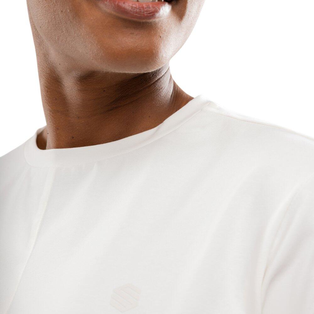 Camiseta deportiva manga corta nudo mujer fitness Space White Blanco 5/7