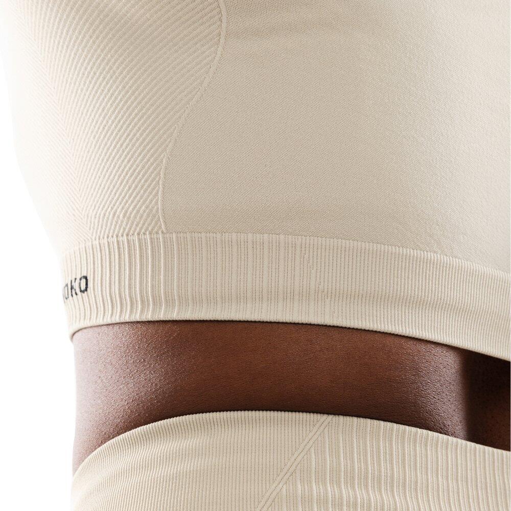 Crop top deportivo sin costuras manga larga mujer fitness Victory Beige 5/7