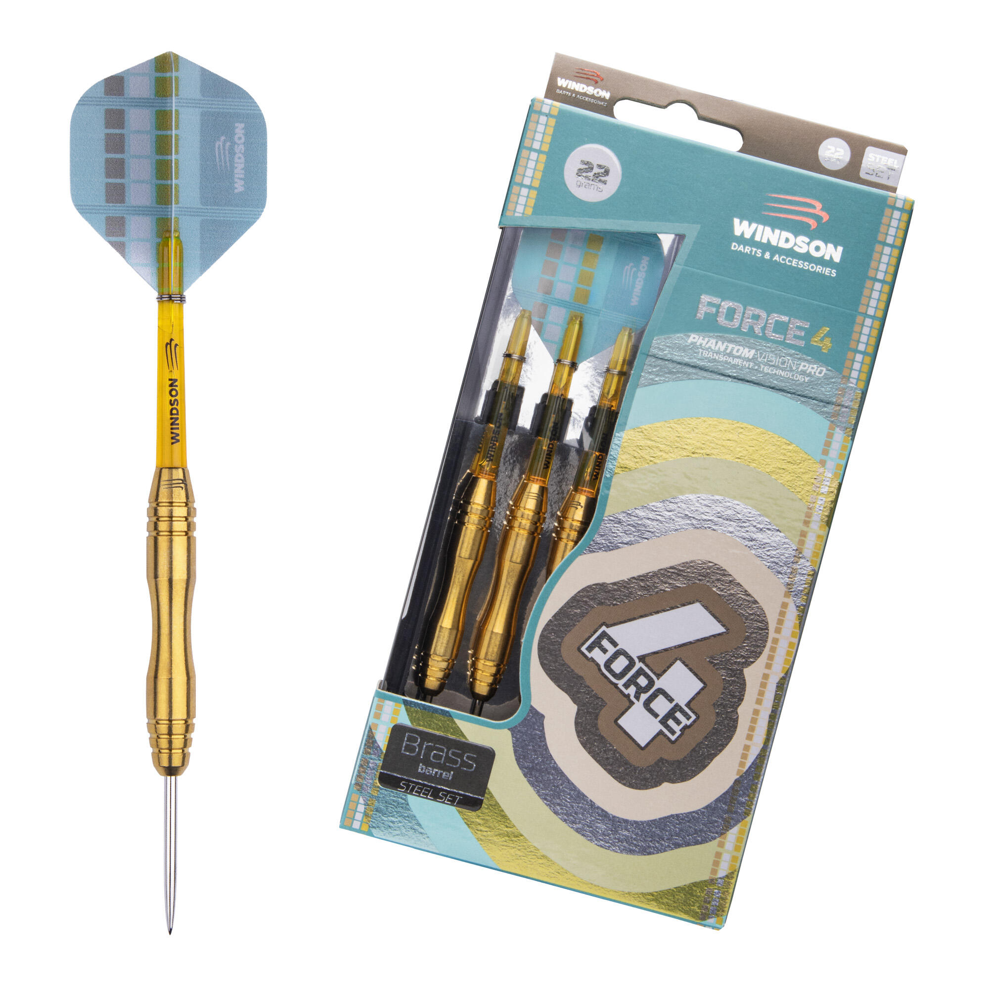 WINDSON Set šipek FORCE 4 22g Brass - Steel