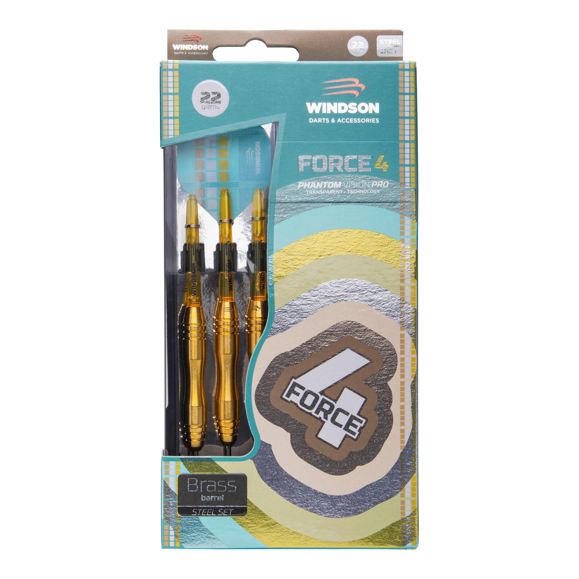 Juego de dardos FORCE 4 22g Latón - Steel Tip 3/5