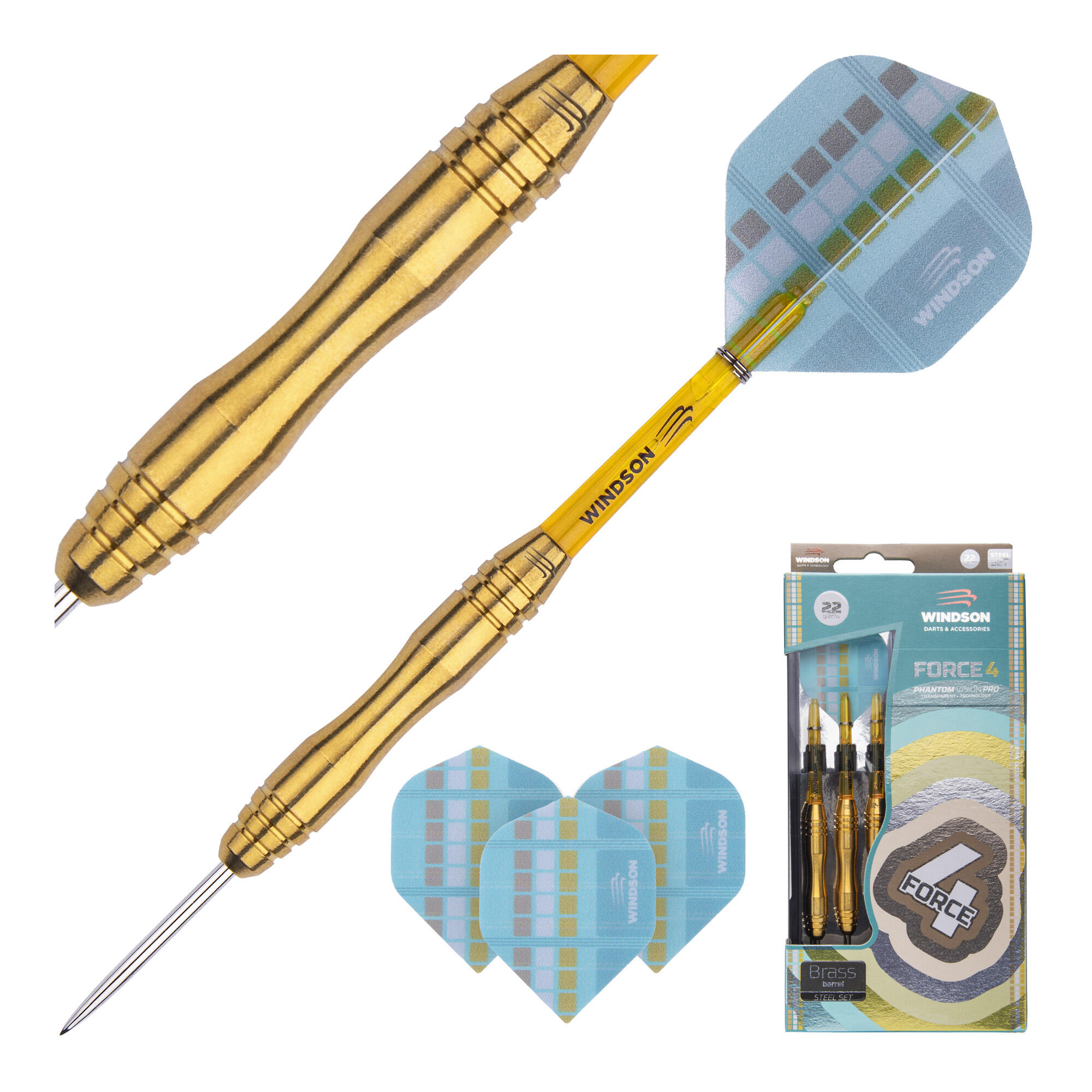 Juego de dardos FORCE 4 22g Latón - Steel Tip 2/5