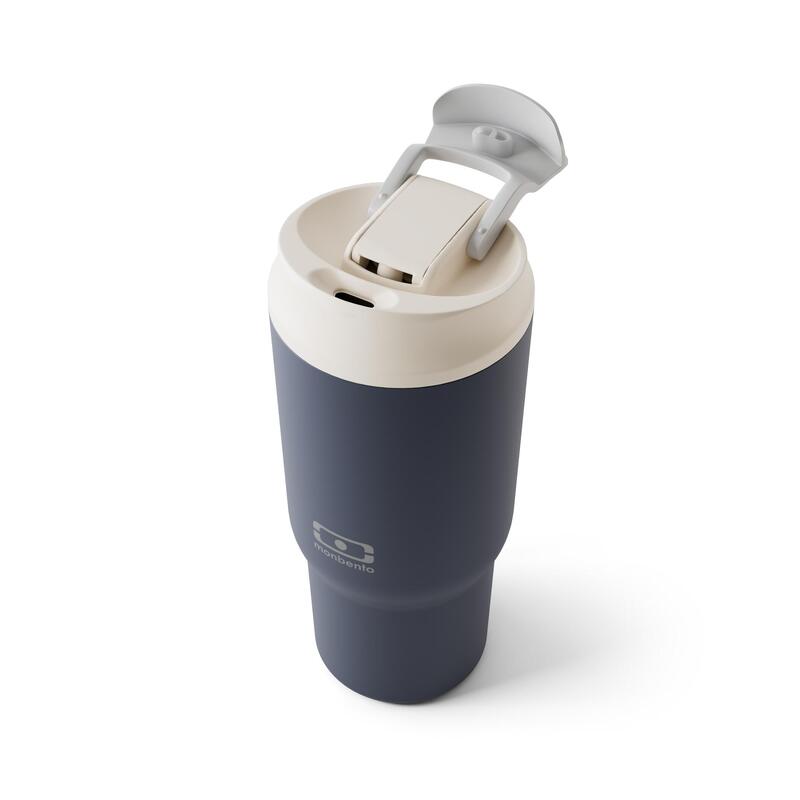 Gourde Isotherme MHwan 530ml - Mug Café Avec Paille - Double Paroi Acier Inox 316 - Personnalisable Initiales - Garde Chaud 6h / Froid 12h