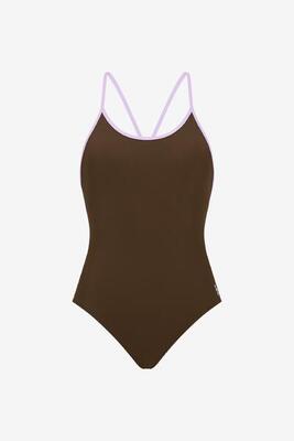 Premium Damen Badeanzug mit Racerback zum Schwimmen, Surfen, Kiten - Blau