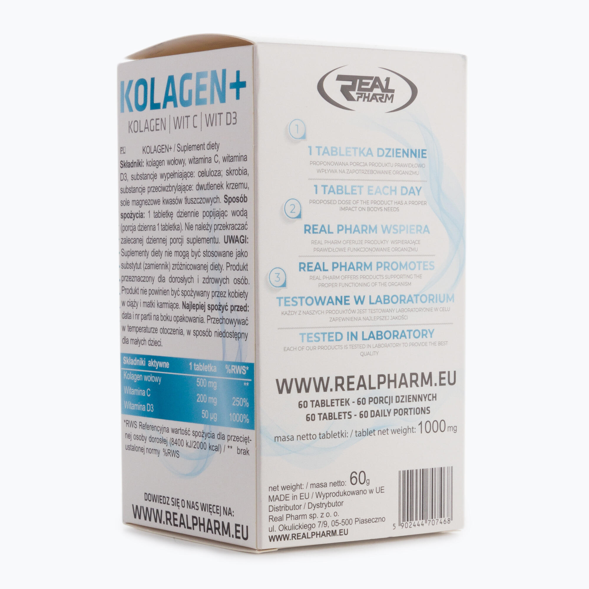 Witaminy REAL PHARM Kolagen+ - 60tabs Mocne stawy 2/3