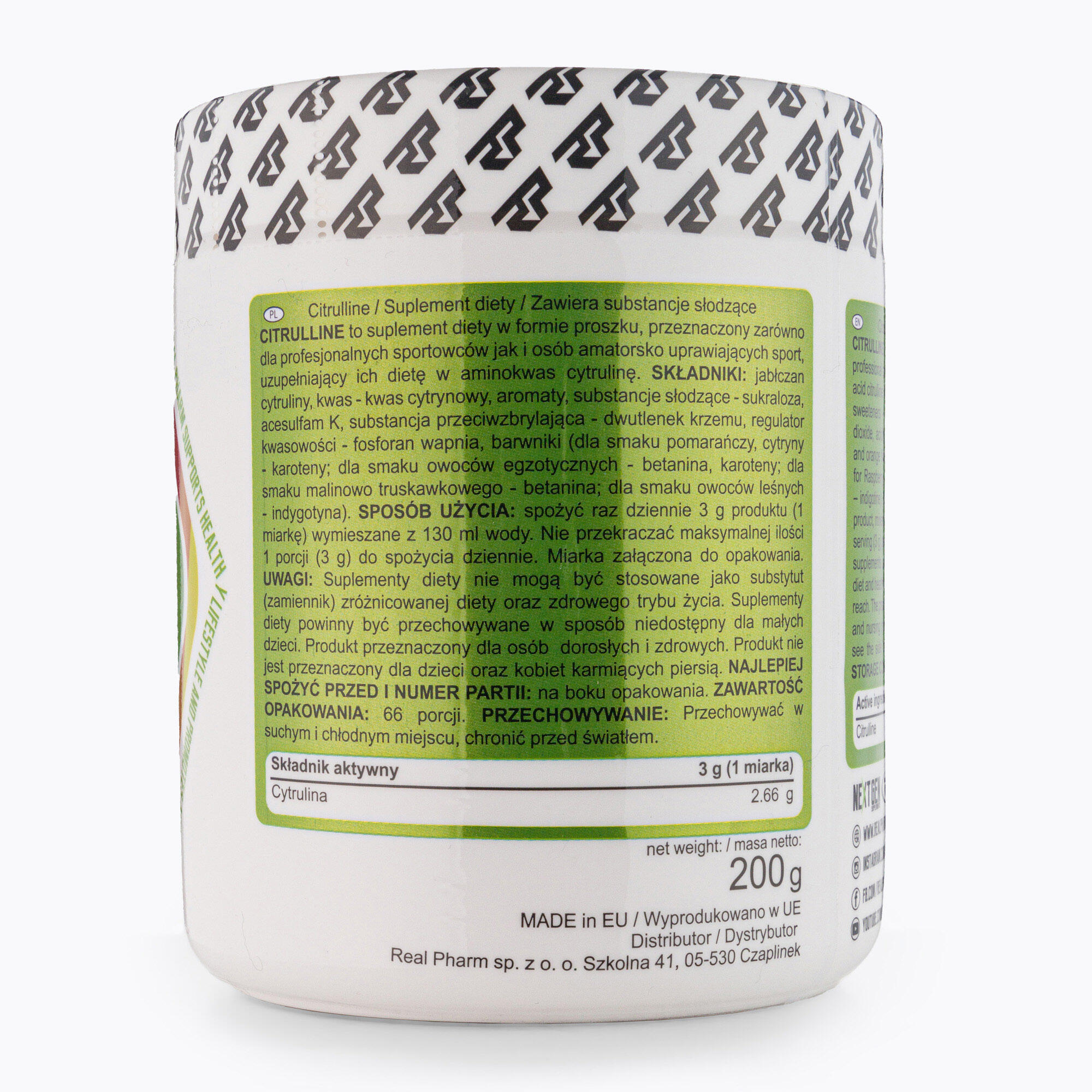 Boostery Azotowe Real Pharm Citrulline 200g Exotic 3/4