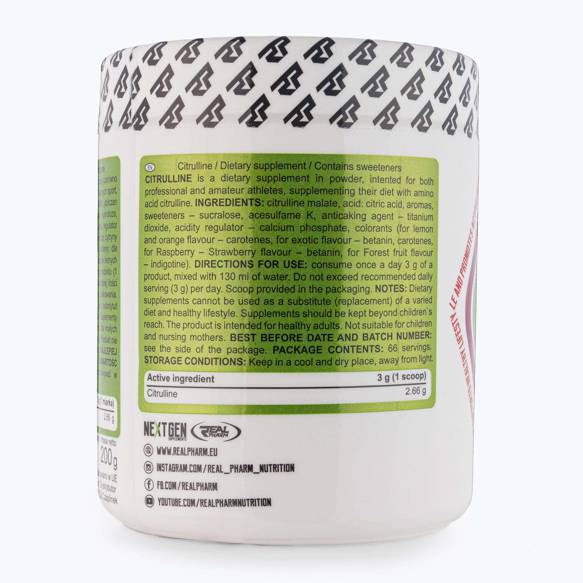 Boostery Azotowe Real Pharm Citrulline 200g Exotic 4/4