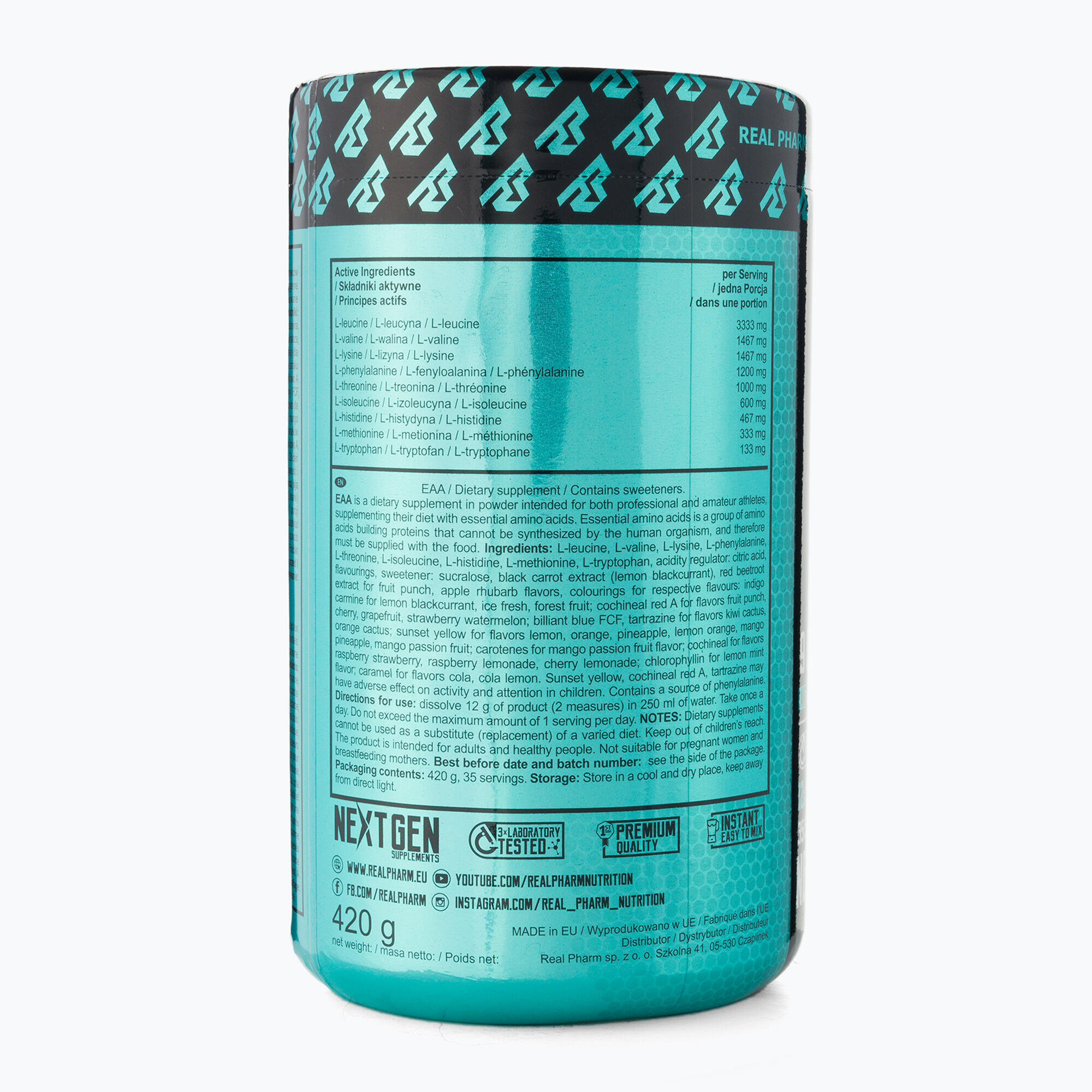 Acides aminés EAA Real Pharm 420g 2/4