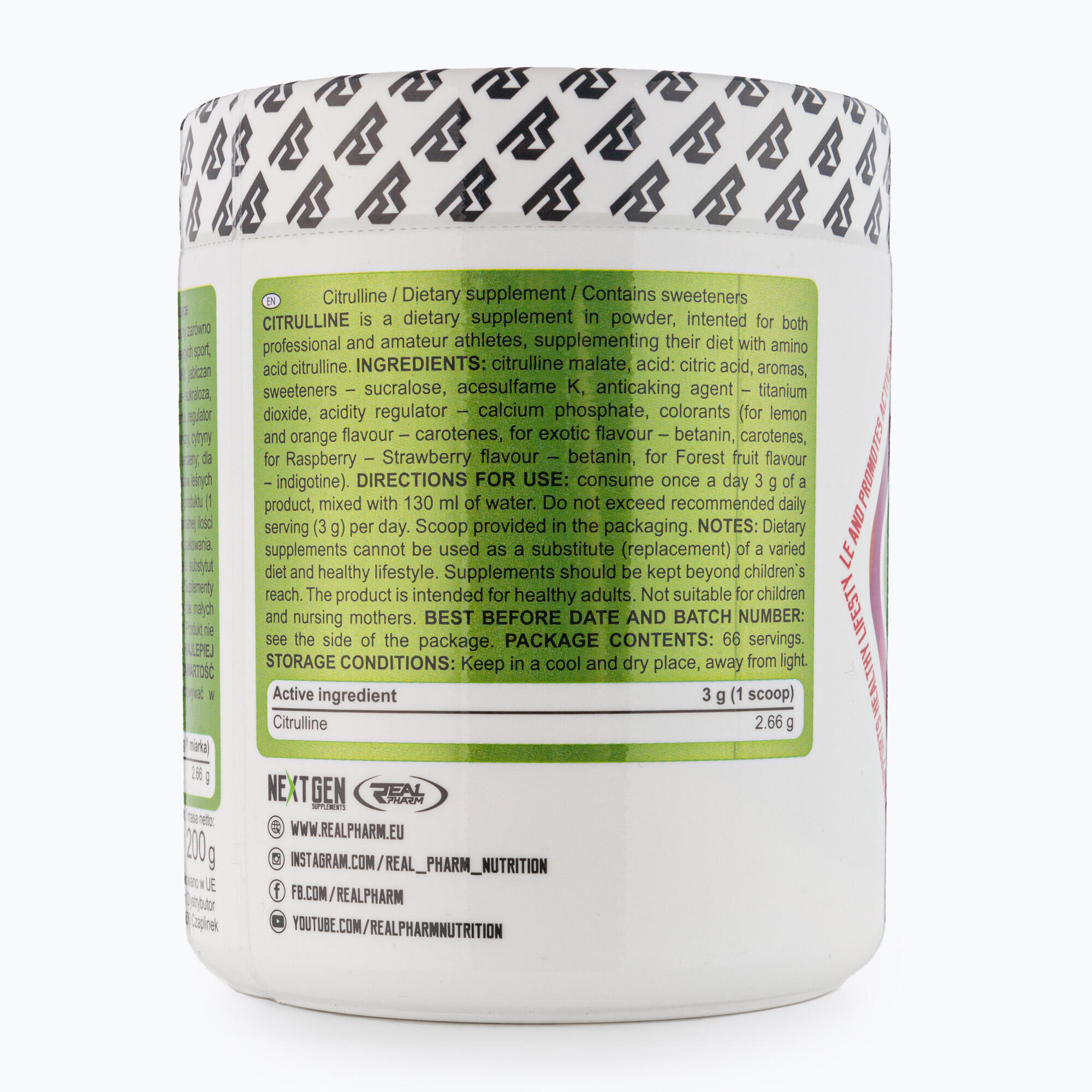 Boostery Azotowe Real Pharm Citrulline 200g Lemon Orange 4/4