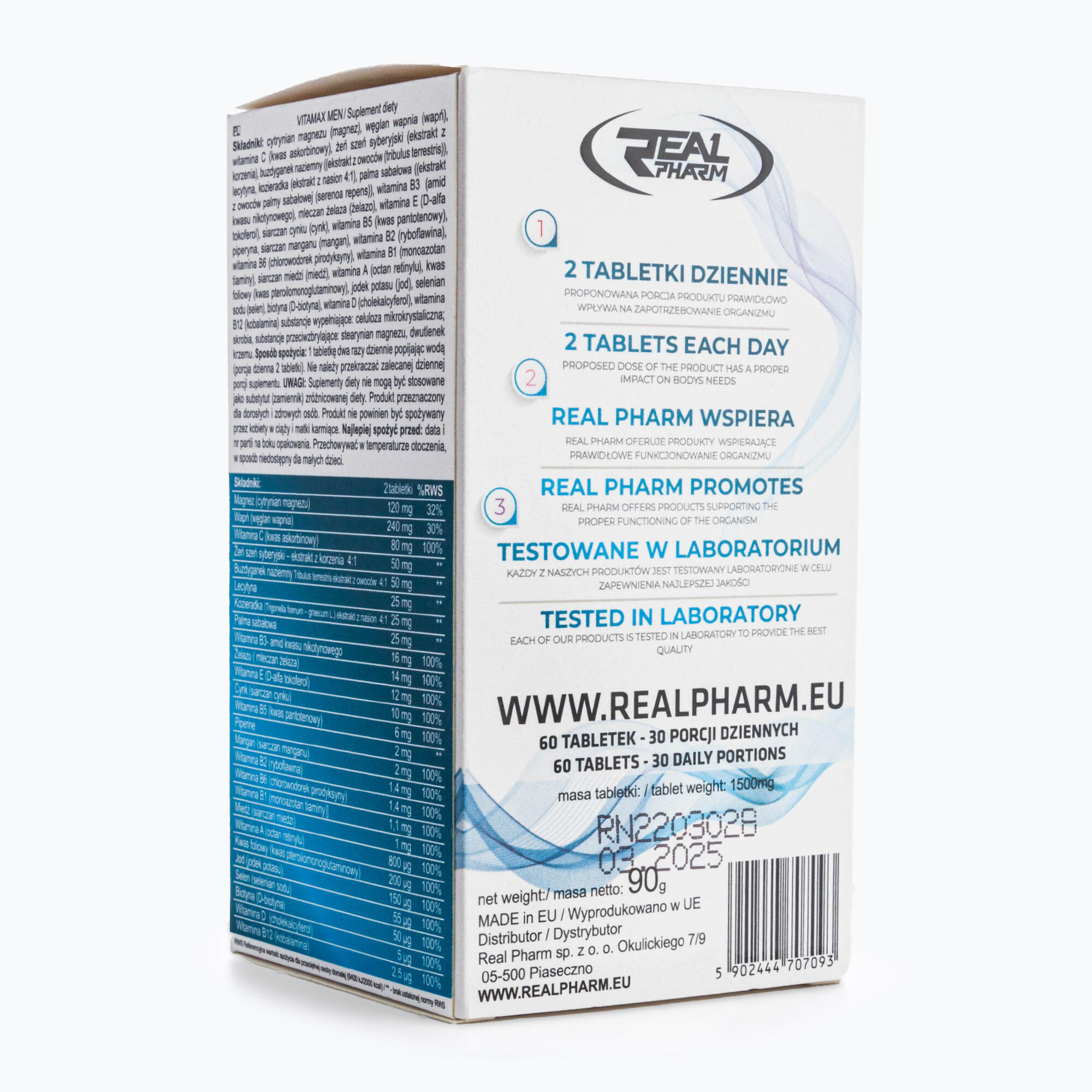 Witaminy REAL PHARM Vitamax Men - 60tabs Mocny organizm 2/4