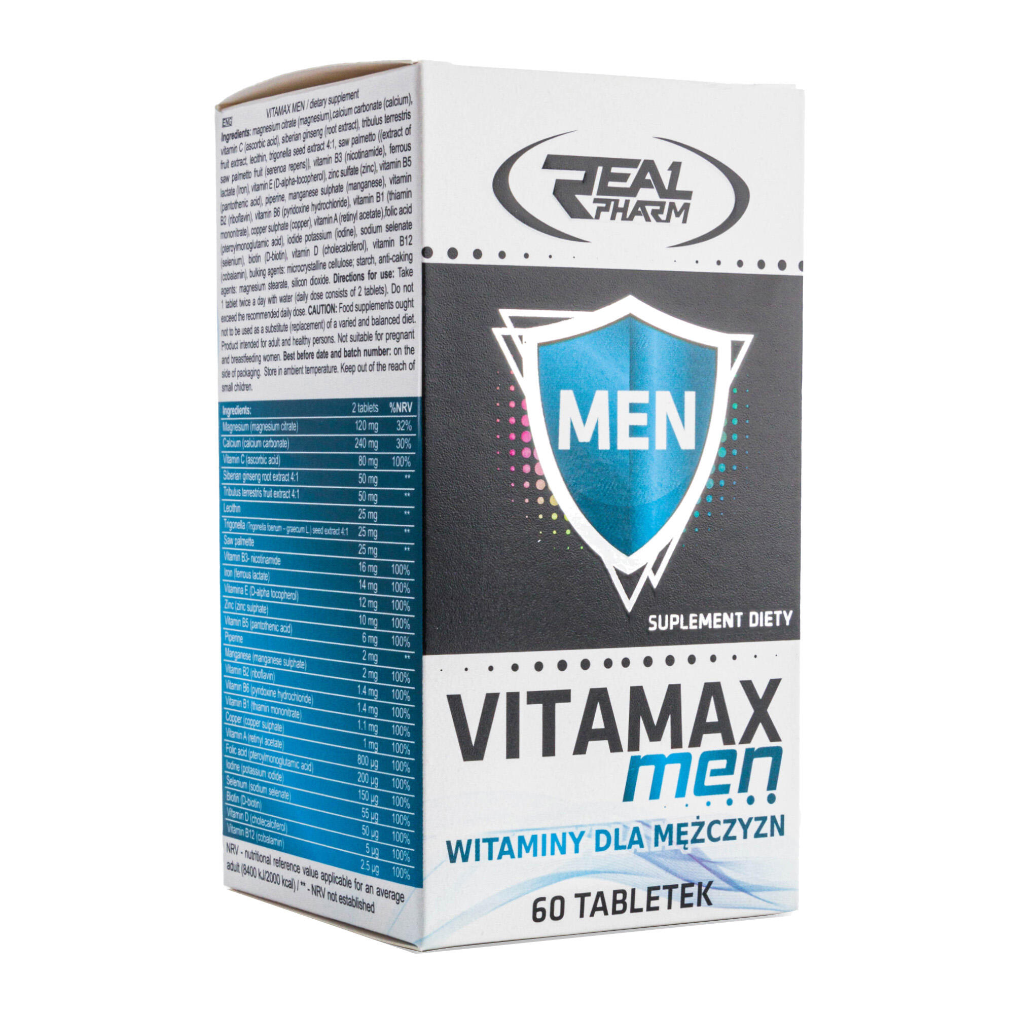Witaminy REAL PHARM Vitamax Men - 60tabs Mocny organizm 4/4