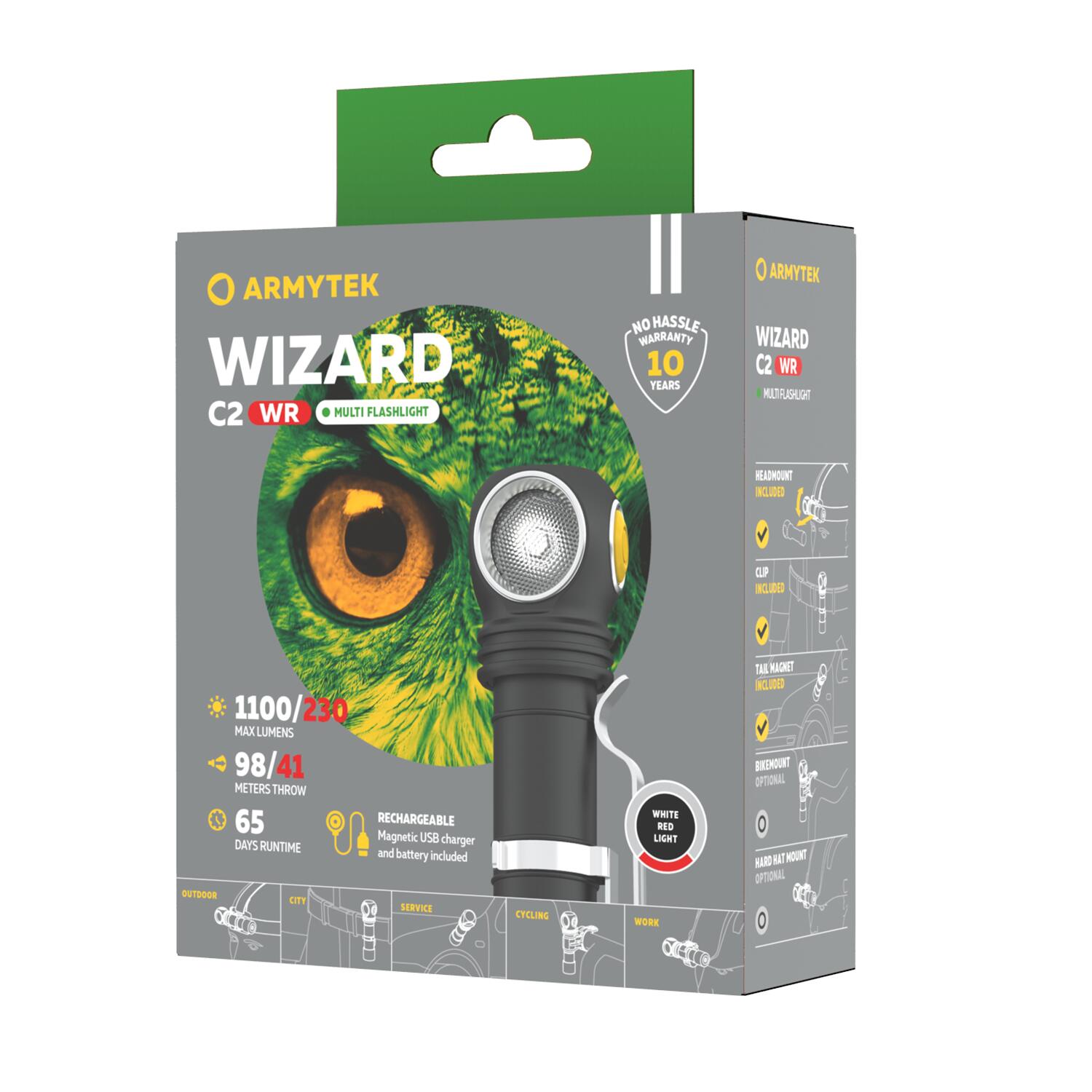 ARMYTEK WIZARD C2 WR MAGNET USB White 2/5